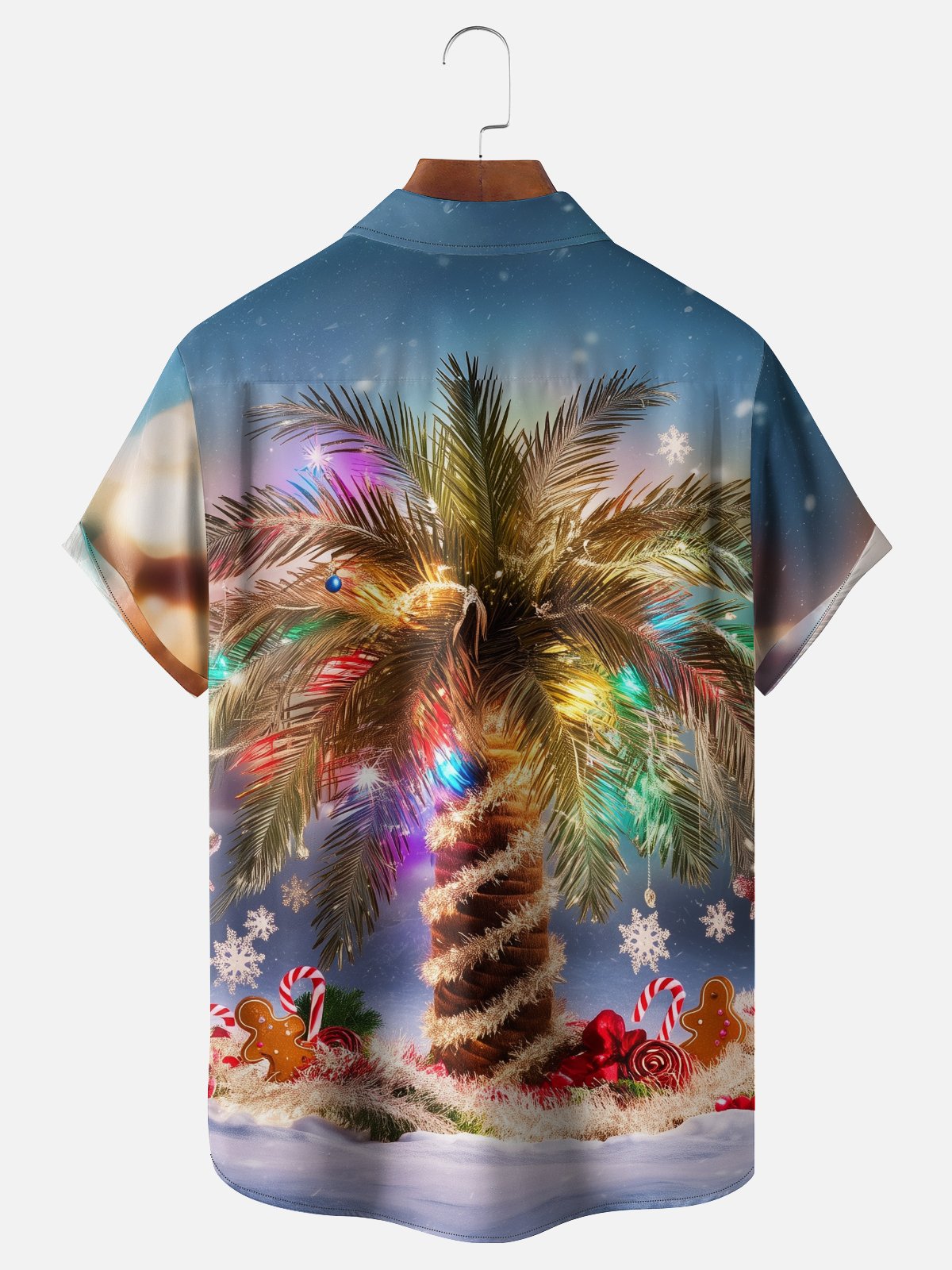 Moisture-wicking Christmas Tree Candy Cane Decoration Chest Pocket Casual Shirt