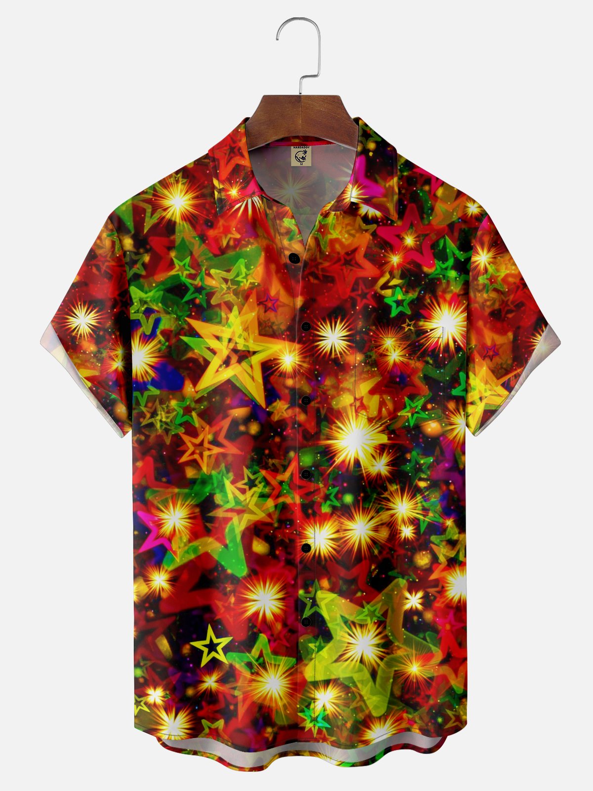 Moisture-wicking Christmas Decorations Lights Chest Pocket Casual Shirt