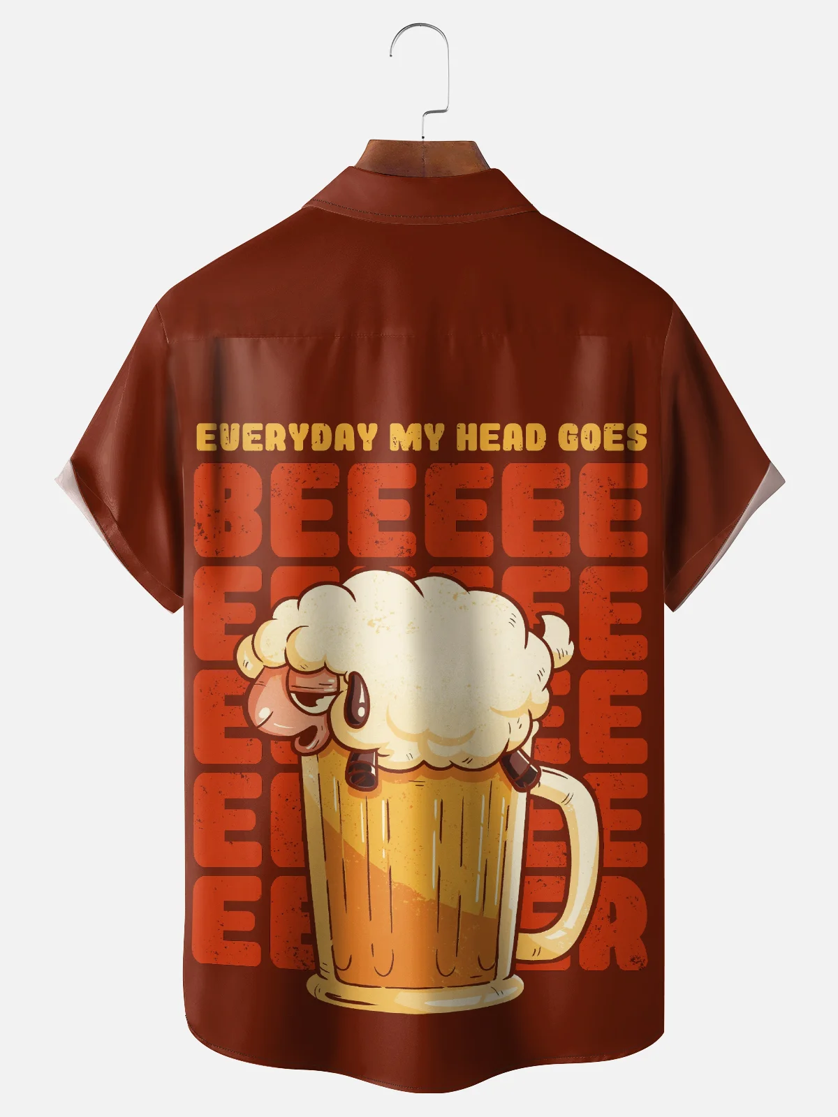 Hardaddy X Eduely Moisture-wicking Beer Sheep Chest Pocket Casual Shirt