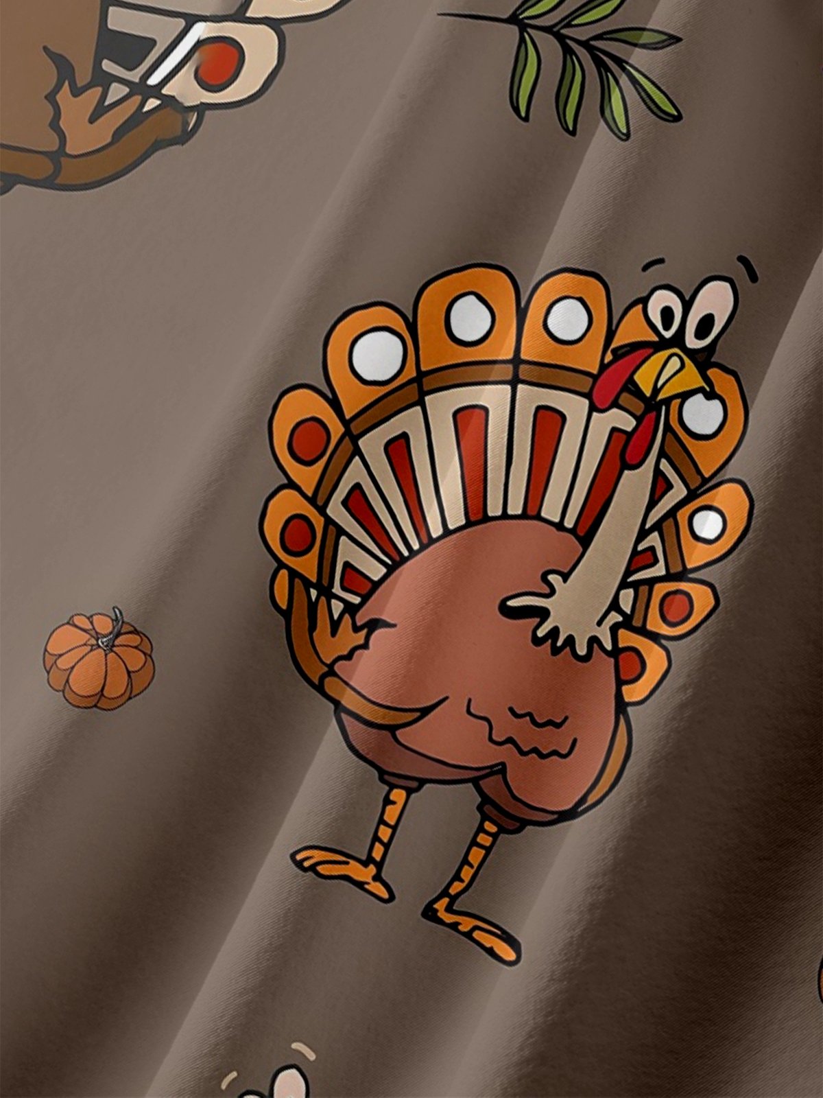 Moisture-wicking Thanksgiving Turkey Chest Pocket Casual Shirt