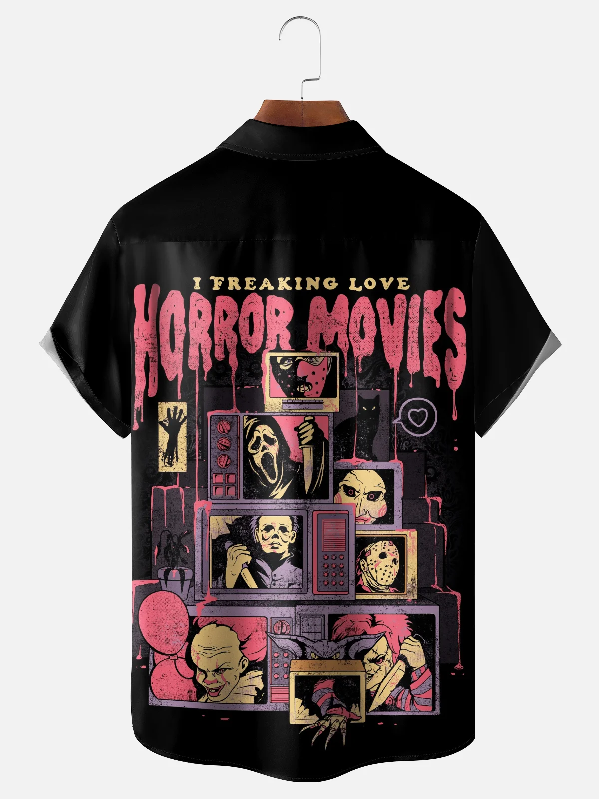 Hardaddy X Eduely Moisture-wicking Horror Movies Chest Pocket Holiday Shirt
