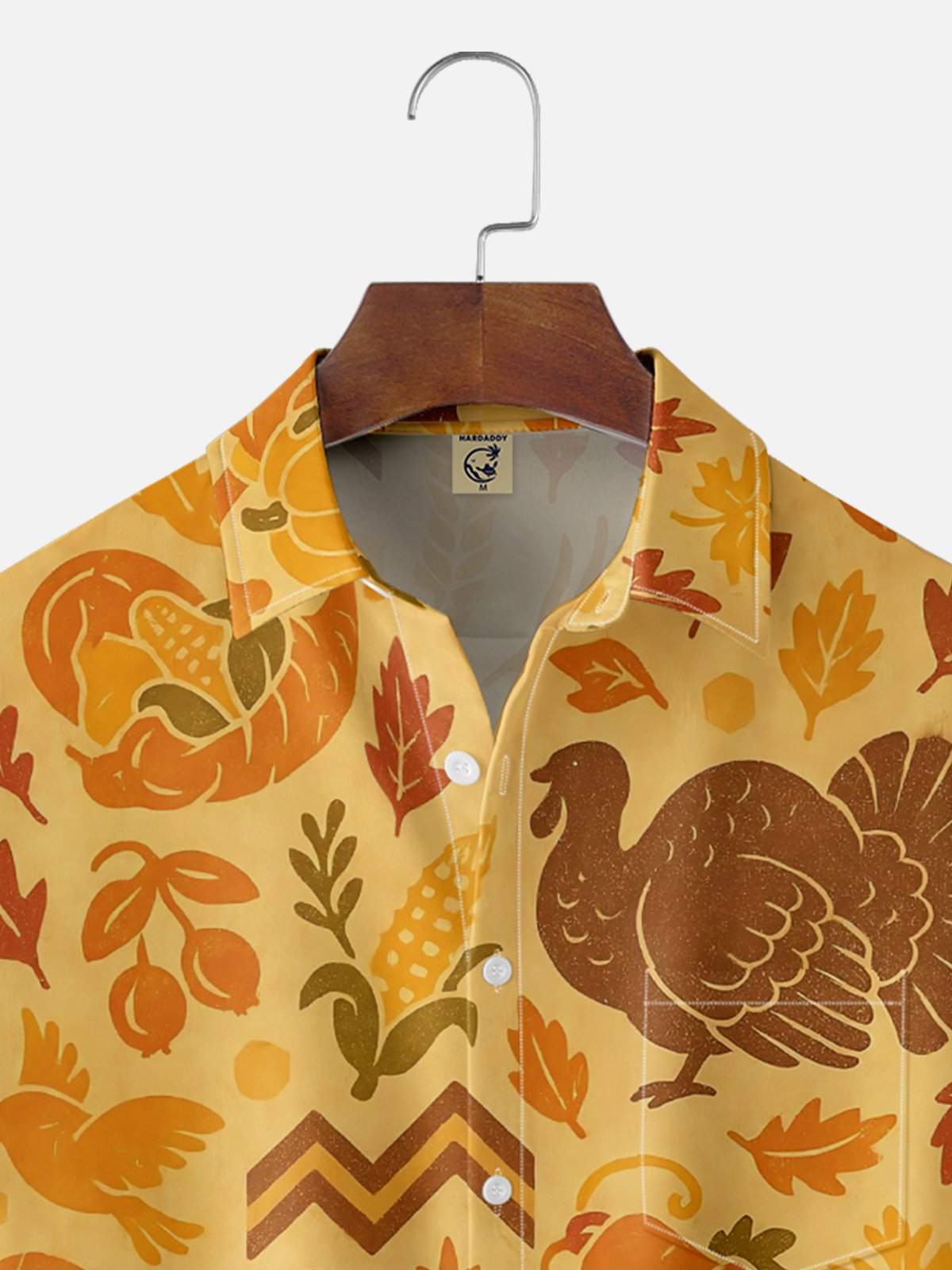 Moisture-wicking Thanksgiving Turkey Chest Pocket Casual Shirt