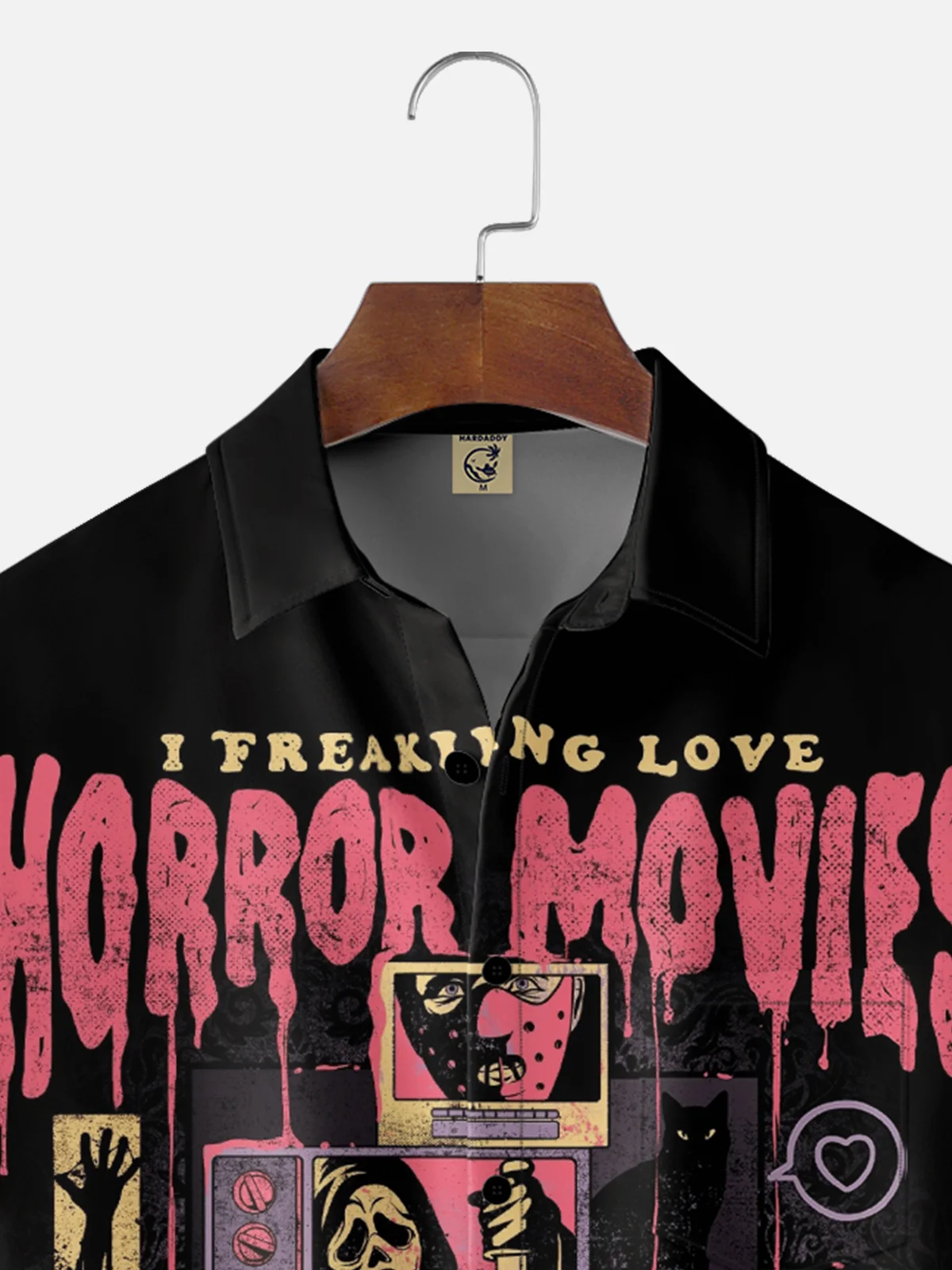 Hardaddy X Eduely Moisture-wicking Horror Movies Chest Pocket Holiday Shirt