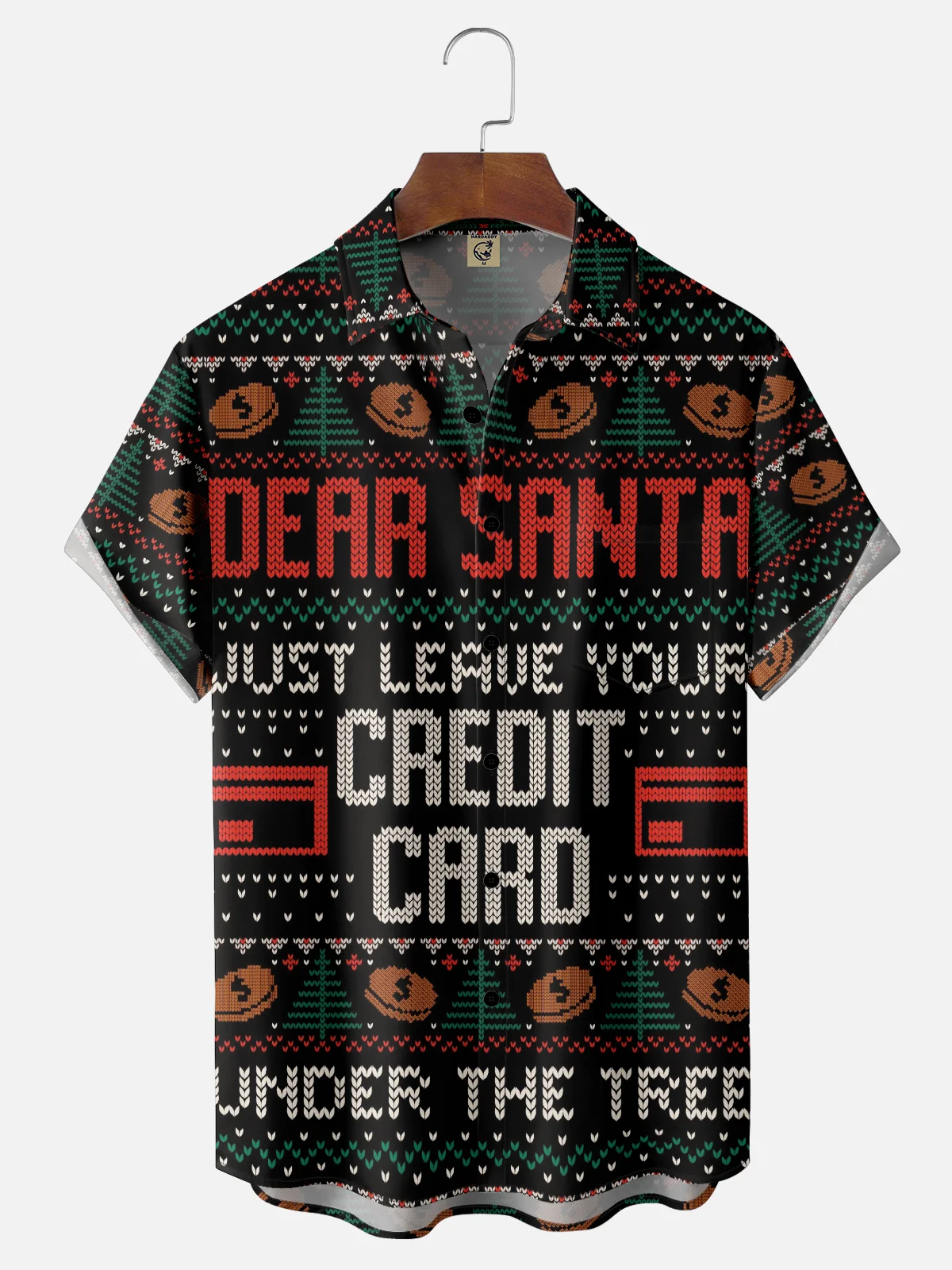 Hardaddy X Eduely Moisture-wicking Dear Santa Chest Pocket Holiday Shirt