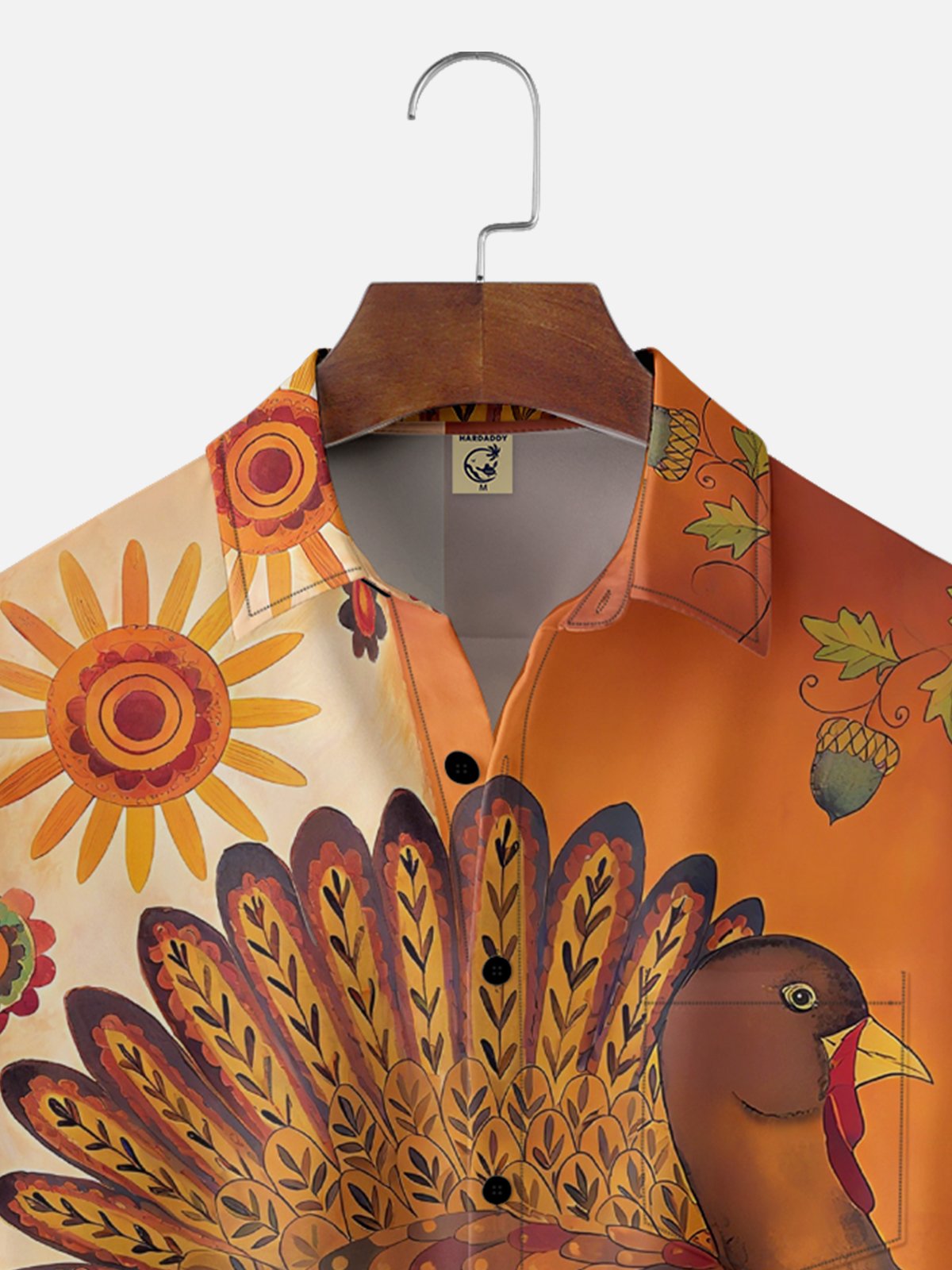 Moisture-wicking Thanksgiving Turkey Chest Pocket Casual Shirt