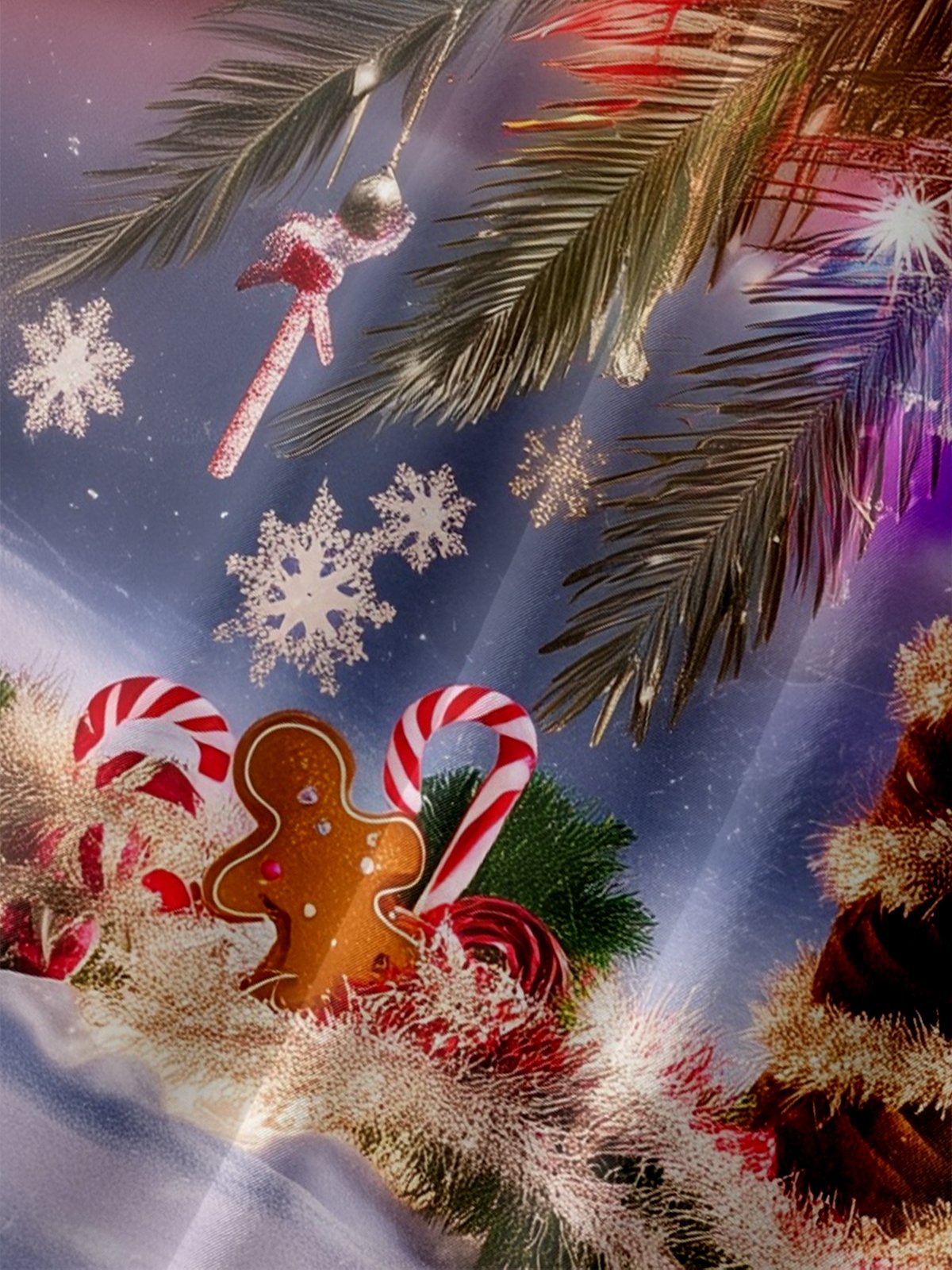 Moisture-wicking Christmas Tree Candy Cane Decoration Chest Pocket Casual Shirt