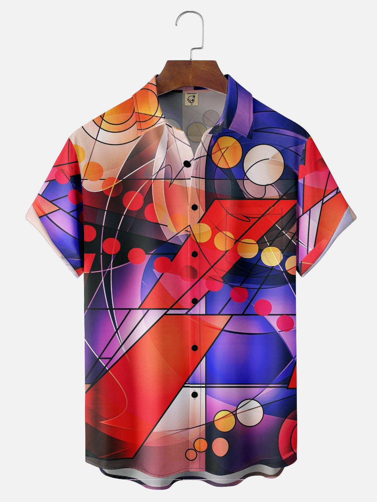 Hardaddy X Clemens Niewoehner Moisture Wicking Abstract Geometric Chest Pocket Hawaiian Shirt