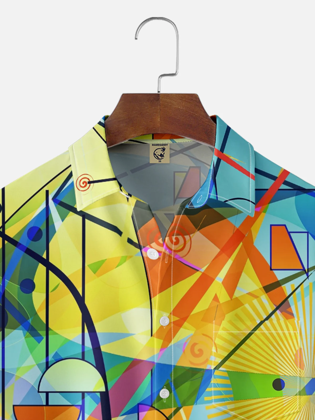 Hardaddy X Clemens Niewoehner Moisture Wicking Abstract Geometric Chest Pocket Hawaiian Shirt