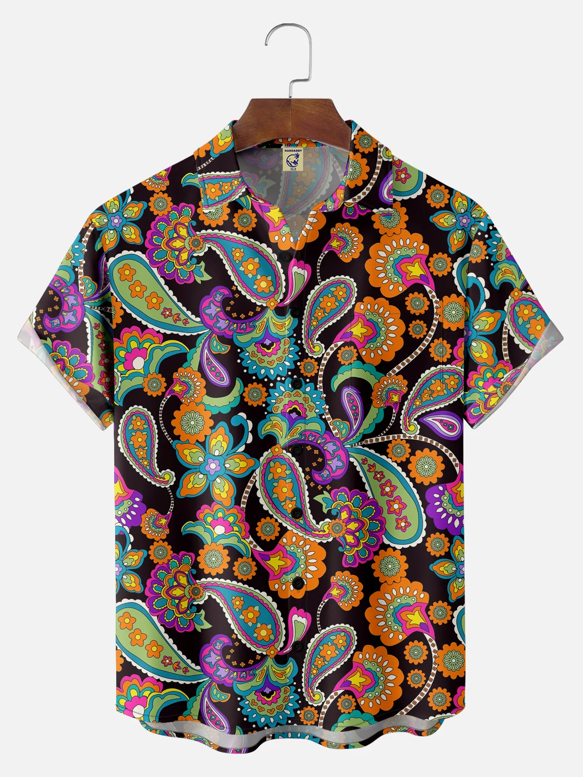 Hardaddy X Artist Ana Cristina Ruiz Leon Big Size Paisley Floral Chest Pocket Hawaiian Shirt