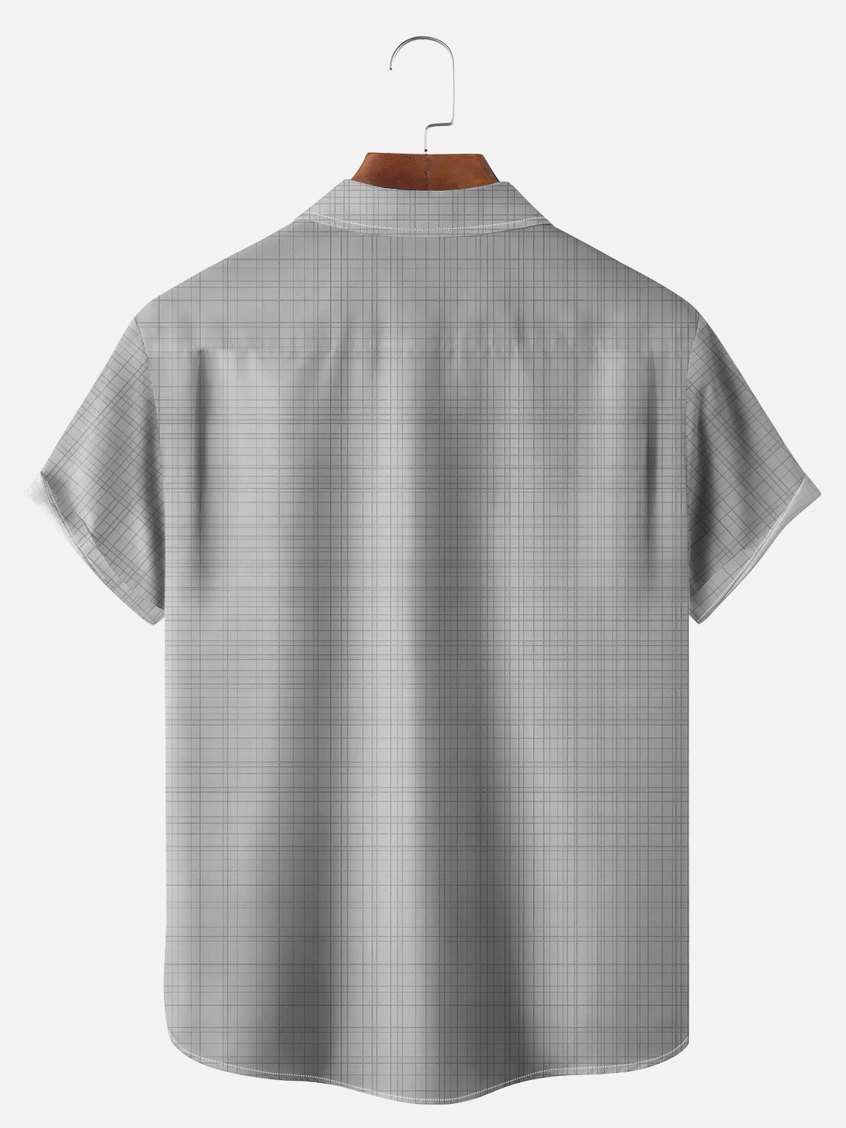 Big Size Moisture-wicking Geomatric Chest Pocket Bowling Shirt
