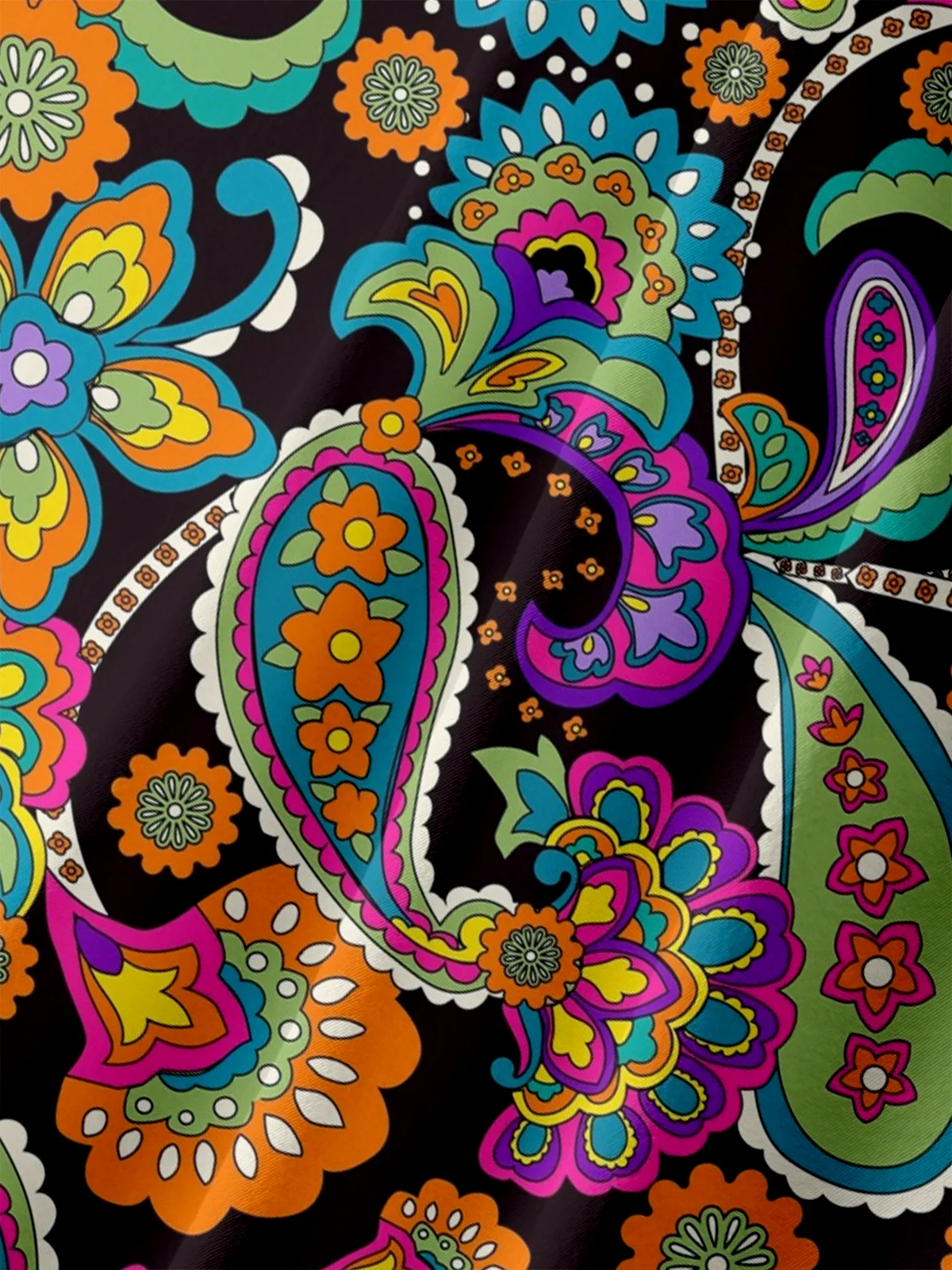 Hardaddy X Artist Ana Cristina Ruiz Leon Big Size Paisley Floral Chest Pocket Hawaiian Shirt