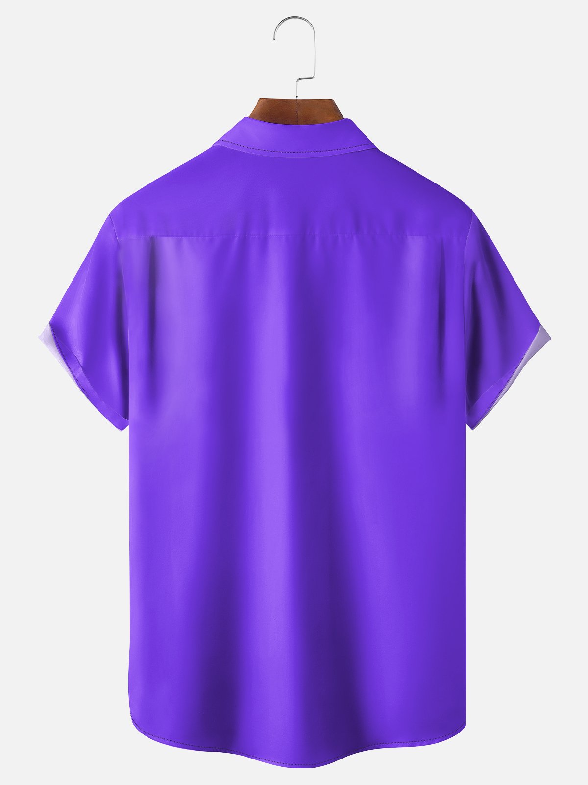 Moisture-Wicking Color-Blocked Mardi Gras Chest Pocket Bowling Shirt