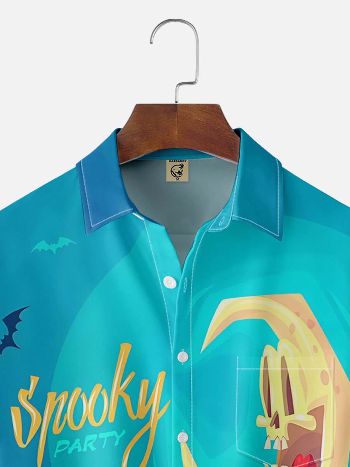 Moisture-Wicking Zombie Hand Chest Pocket Hawaiian Shirt