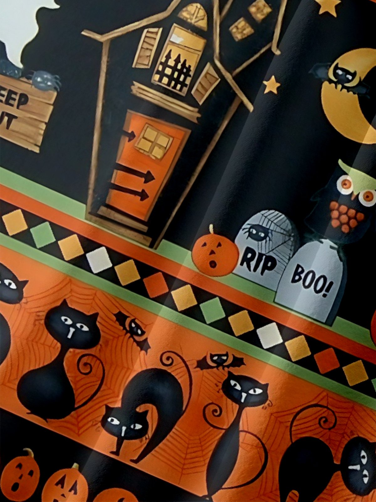 Moisture-Wicking Halloween Ghost Pumpkin Black Cat Chest Pocket Hawaiian Shirt