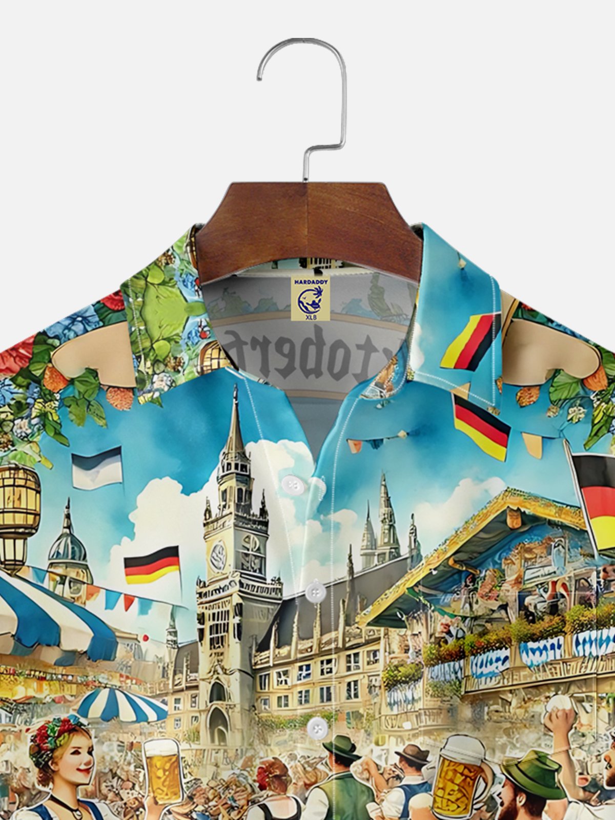 Big Size Moisture-wicking Oktoberfest Beer Chest Pocket Casual Shirt