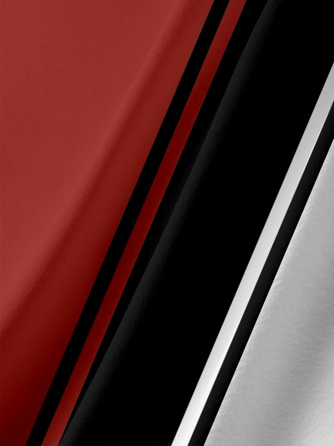 Tall Size Moisture-wicking Color Block Chest Pocket Bowling Shirt