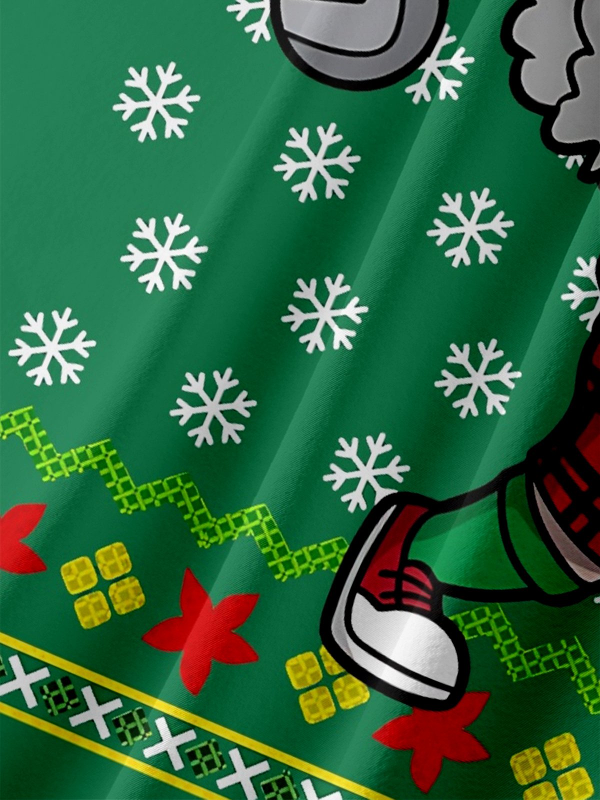 Moisture-Wicking Santa Claus Playing Golf Chest Pocket Hawaiian Shirt