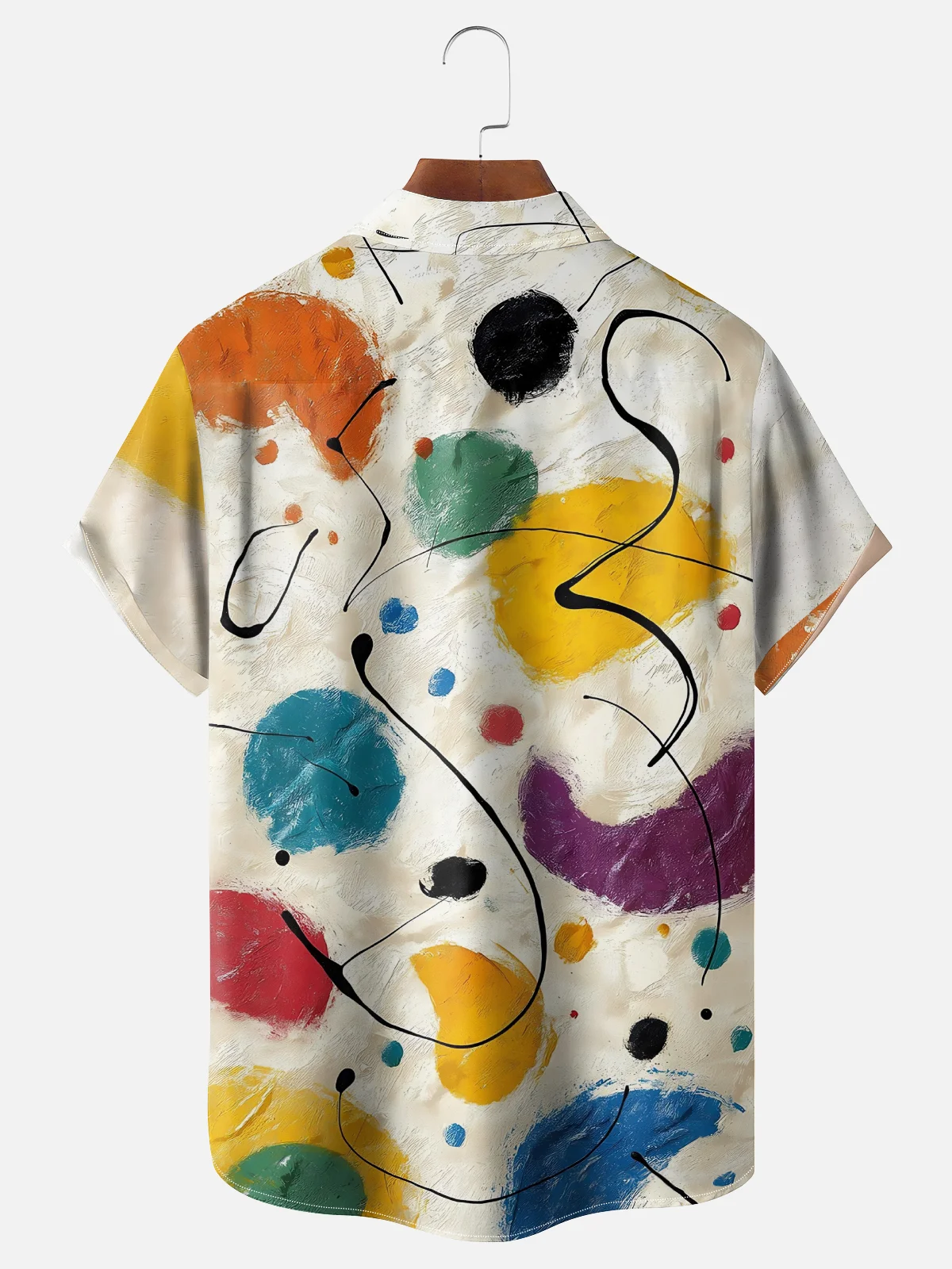 Moisture-wicking Fun Abstract Art Texture Chest Pocket Casual Shirt