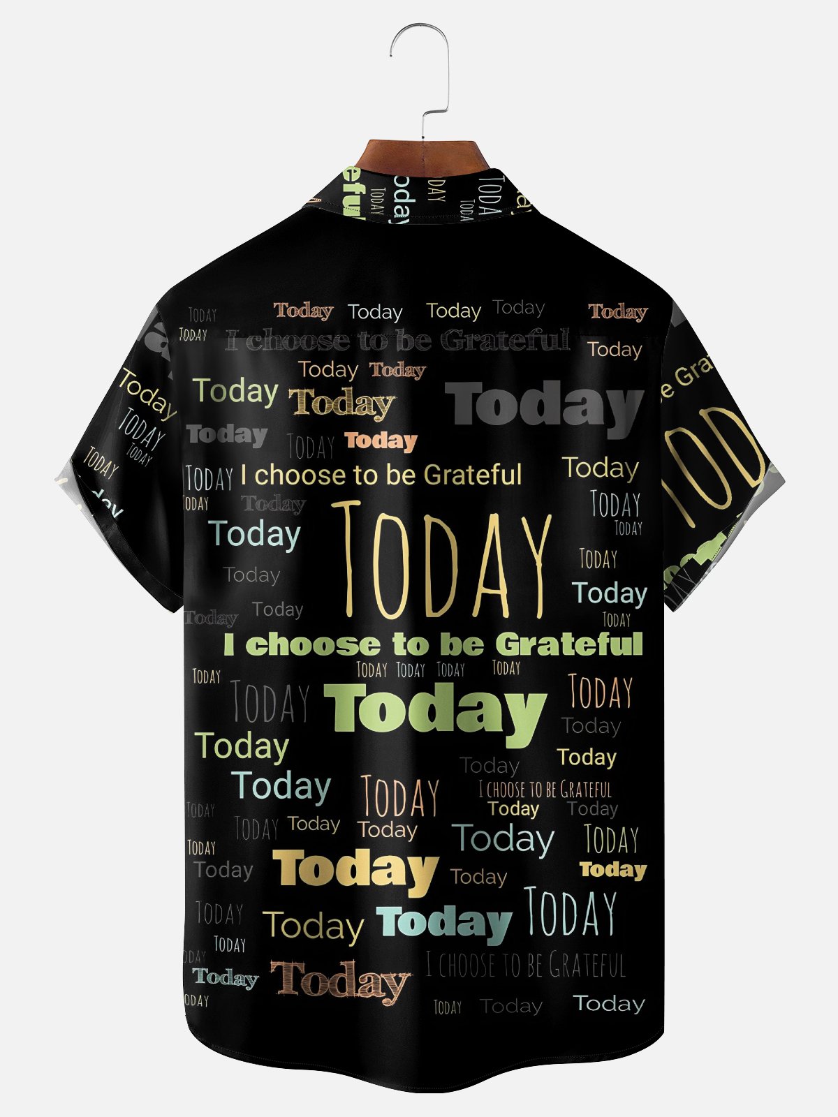 Moisture Wicking Today Slogan Chest Pocket Hawaiian Shirt