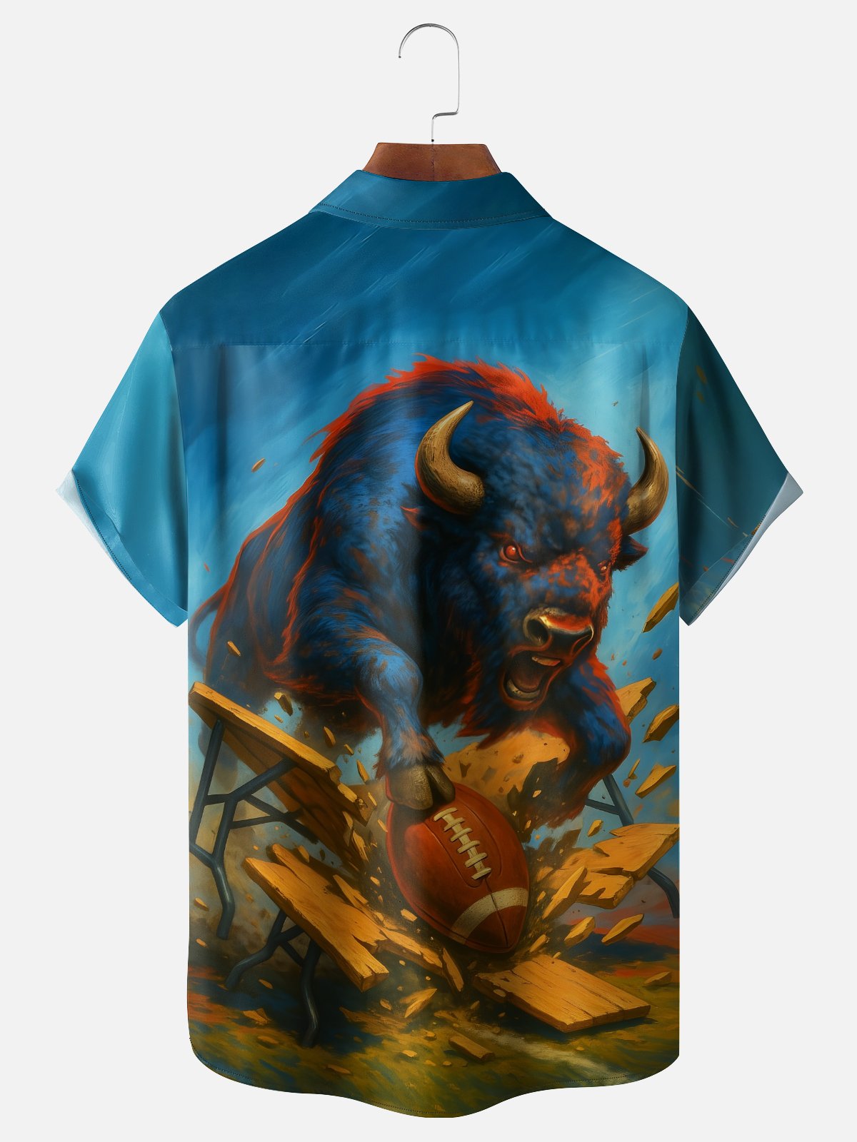 Moisture-wicking Buffalo Football Chest Pocket Casual Shirt