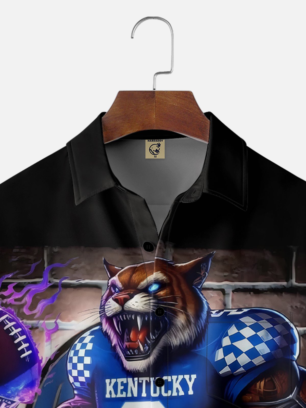 Moisture-wicking American Football Kentucky Art Wildcats Chest Pocket Casual Shirt