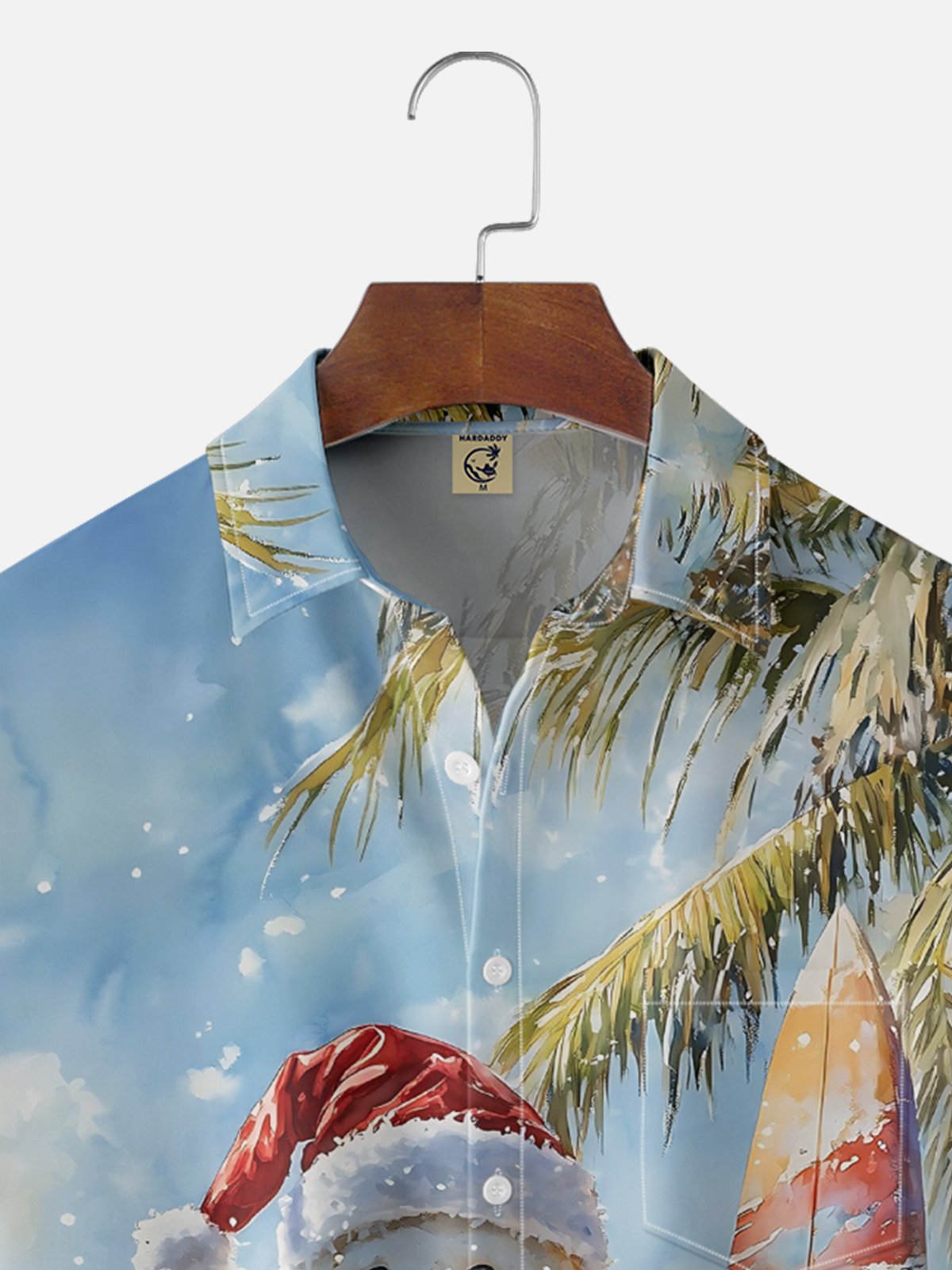 Moisture-wicking Christmas Snowman Beach Fun Chest Pocket Casual Shirt