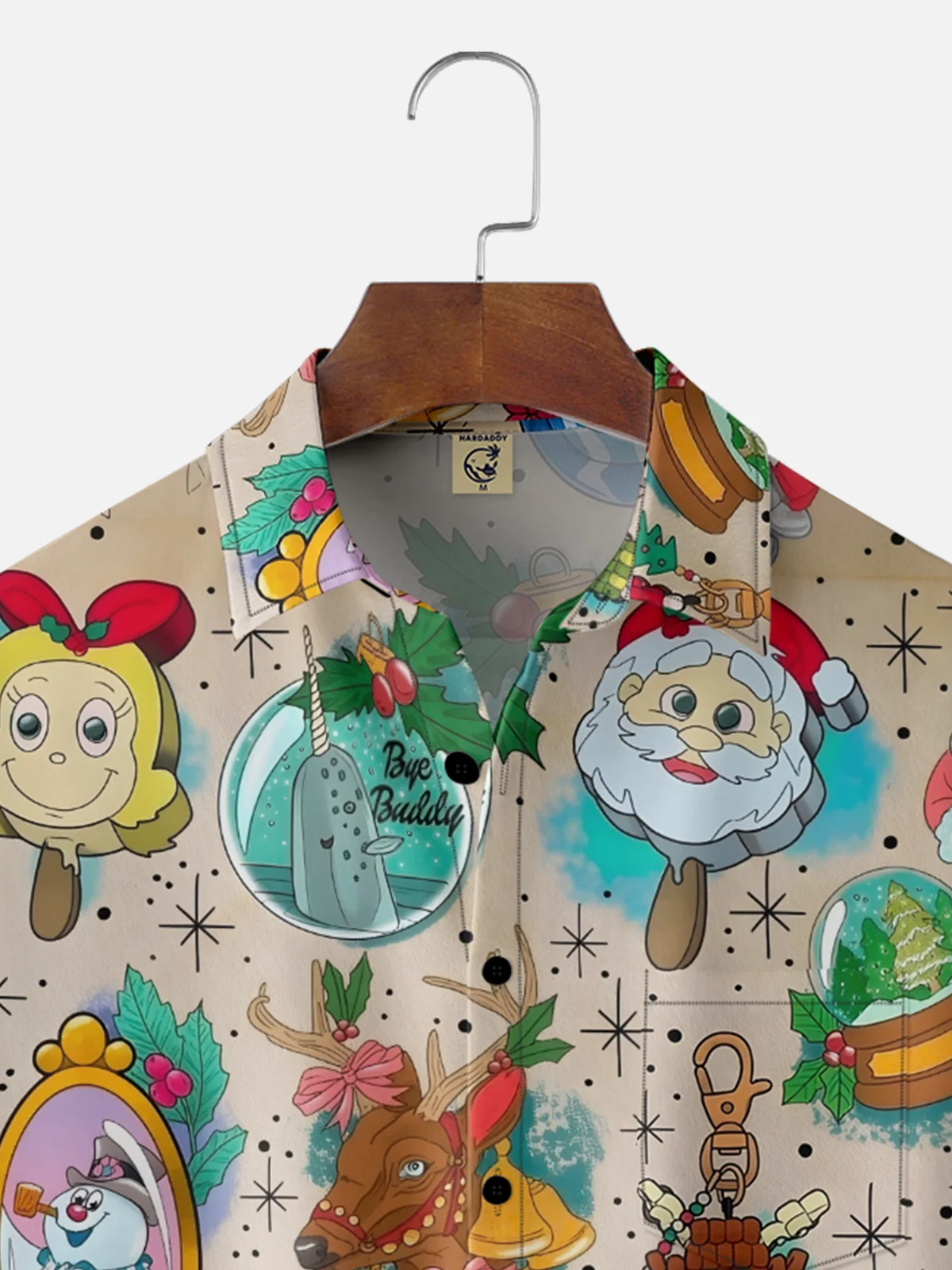 Moisture-Wicking Christmas Snowman Frosty The Snowman Santa Claus Christmas Tree Elk Chest Pocket Hawaiian Shirt
