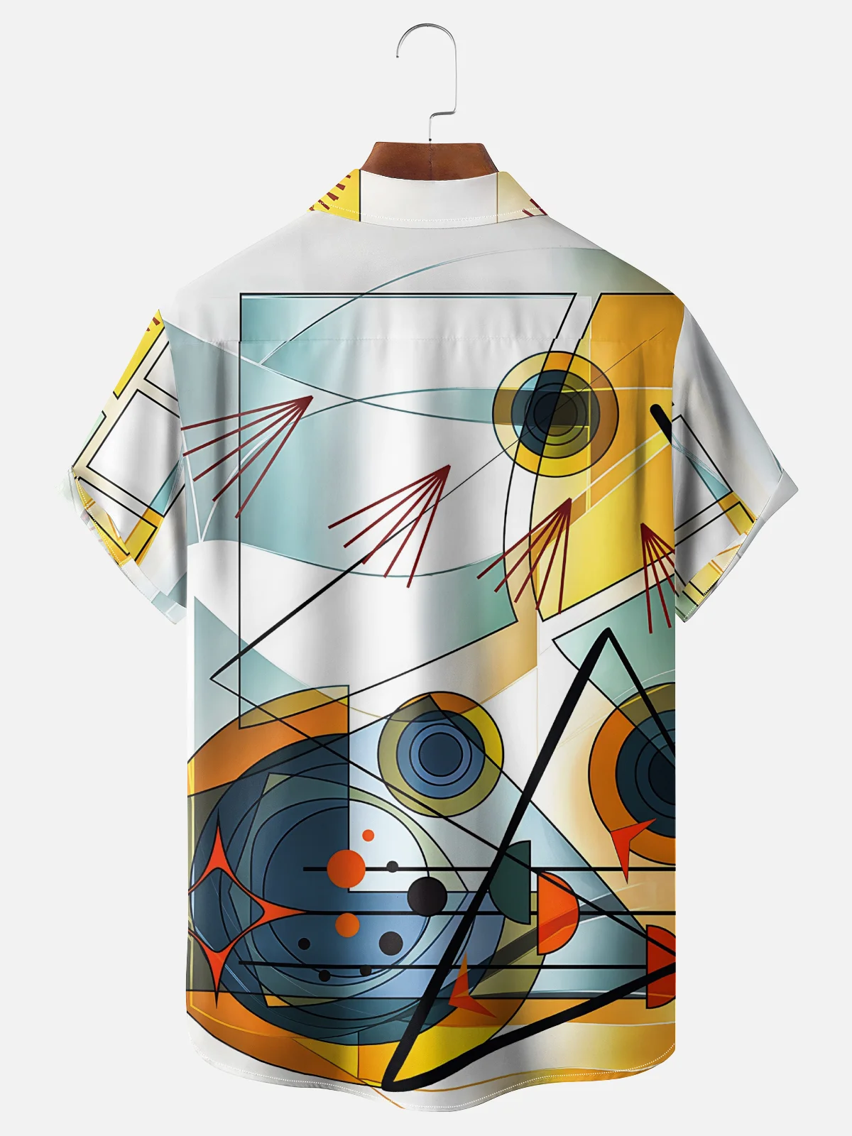 Hardaddy x Clemens Niewoehner Moisture-wicking Abstract Geometric Art Chest Pocket Casual Shirt