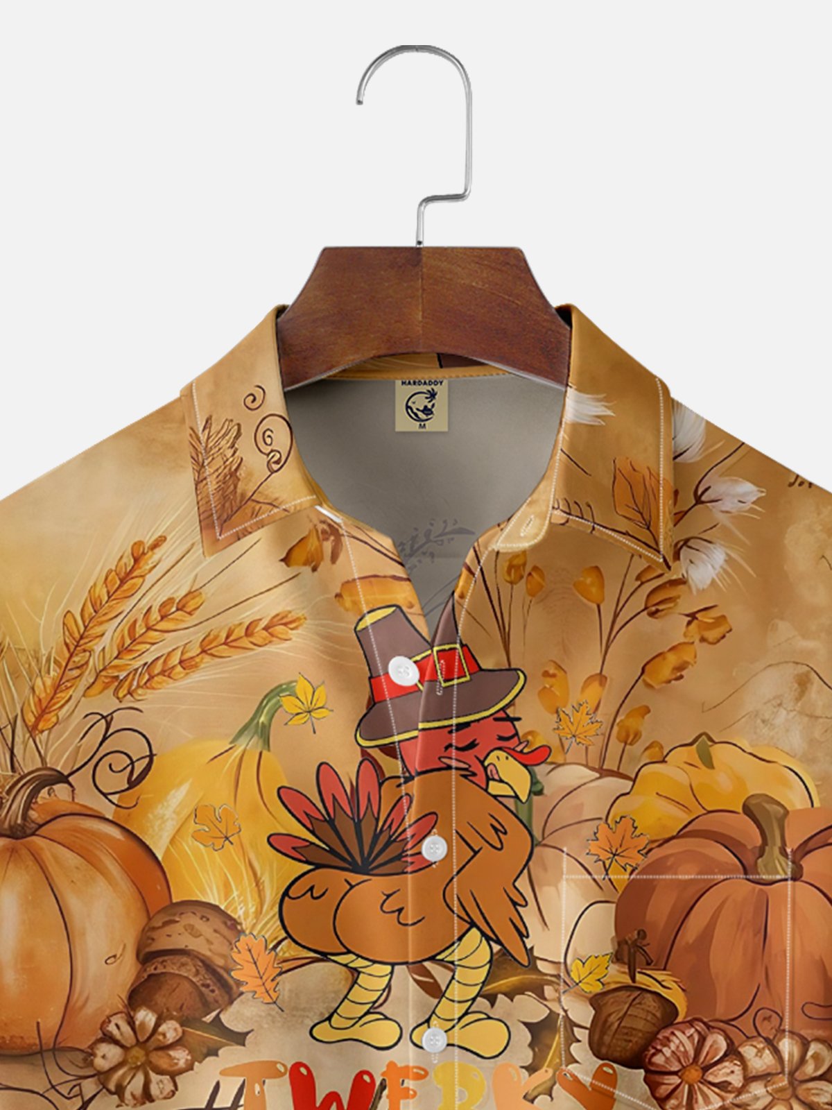 Moisture Wicking Thanksgiving Funny Turkey Chest Pocket Hawaiian Shirt