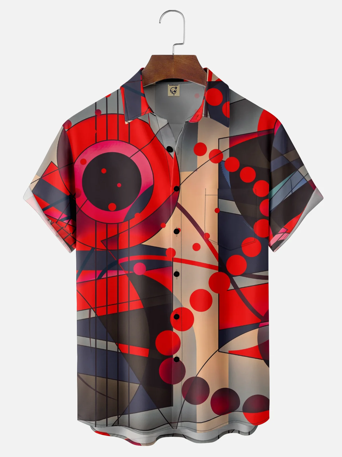 Hardaddy X Clemens Niewoehner Moisture-wicking Guitar Geomatric Chest Pocket Casual Shirt