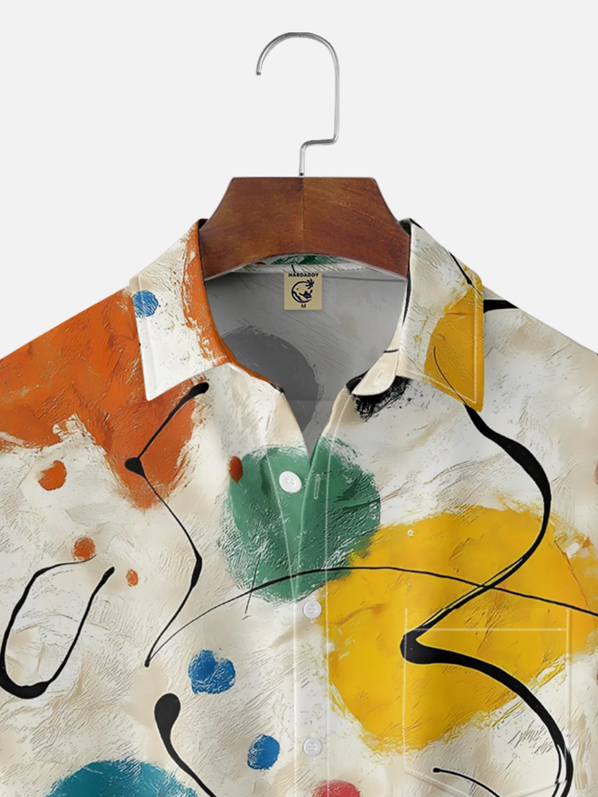 Moisture-wicking Fun Abstract Art Texture Chest Pocket Casual Shirt