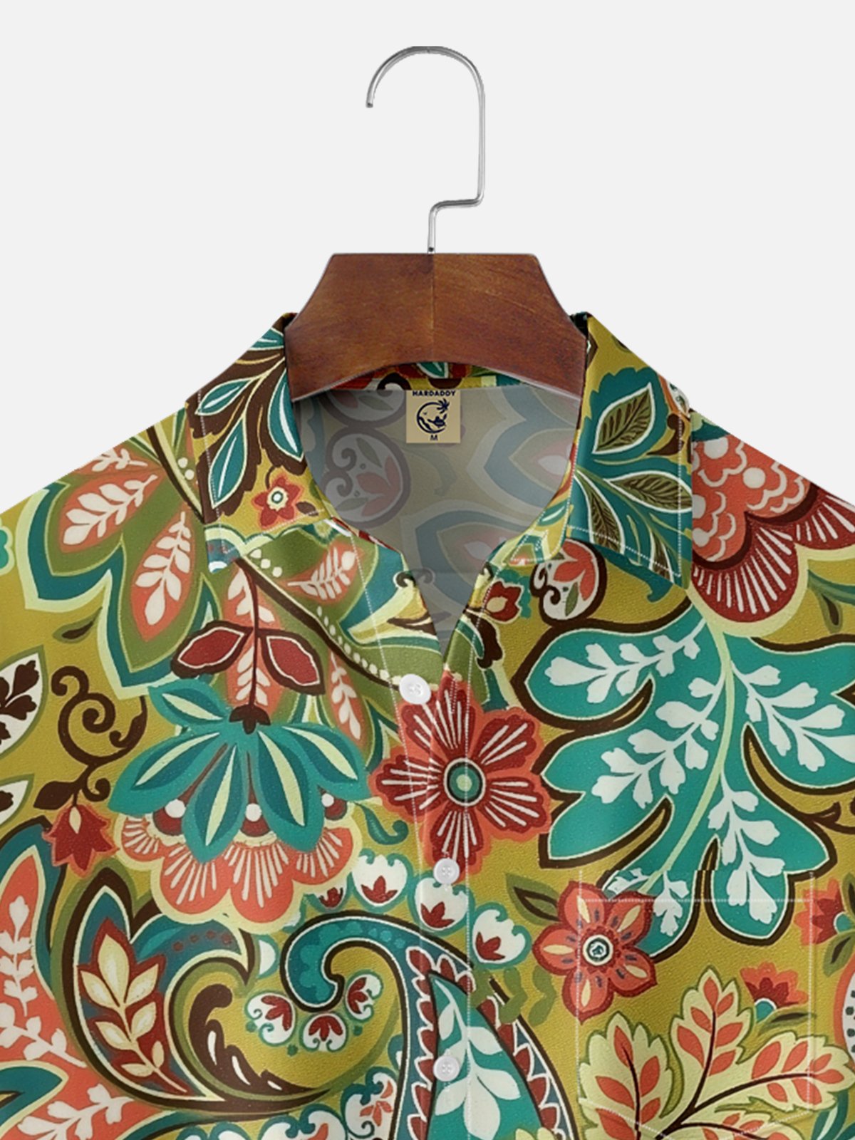 Moisture-wicking Paisley Flower Chest Pocket Casual Shirt
