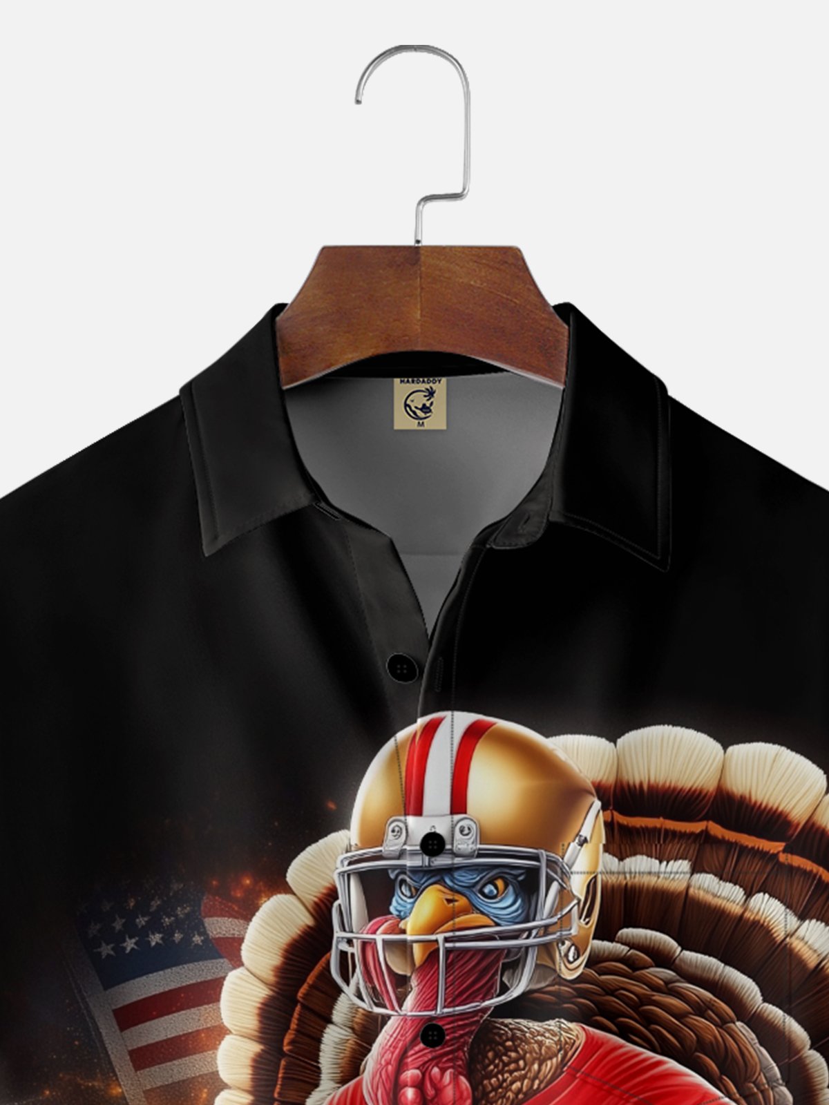 Moisture-wicking Thanksgiving Turkey Football Chest Pocket Casual Shirt