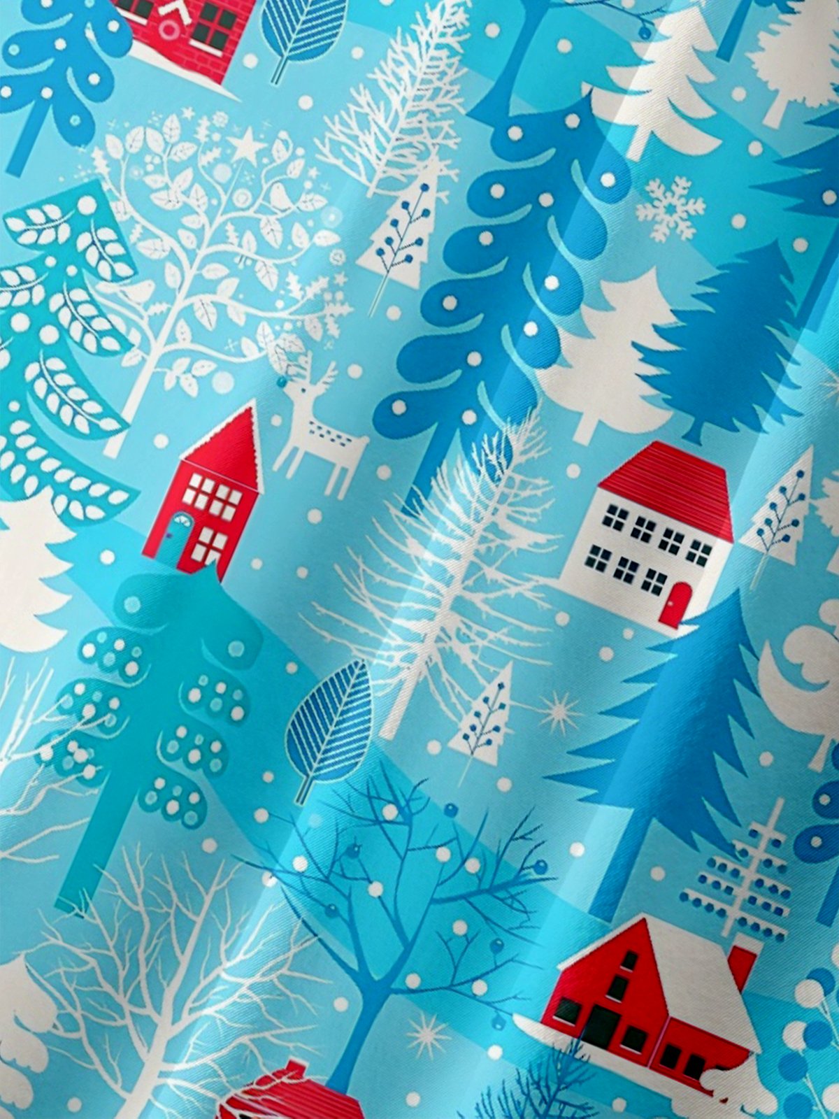 Moisture-wicking Christmas Tree Chest Pocket Casual Shirt