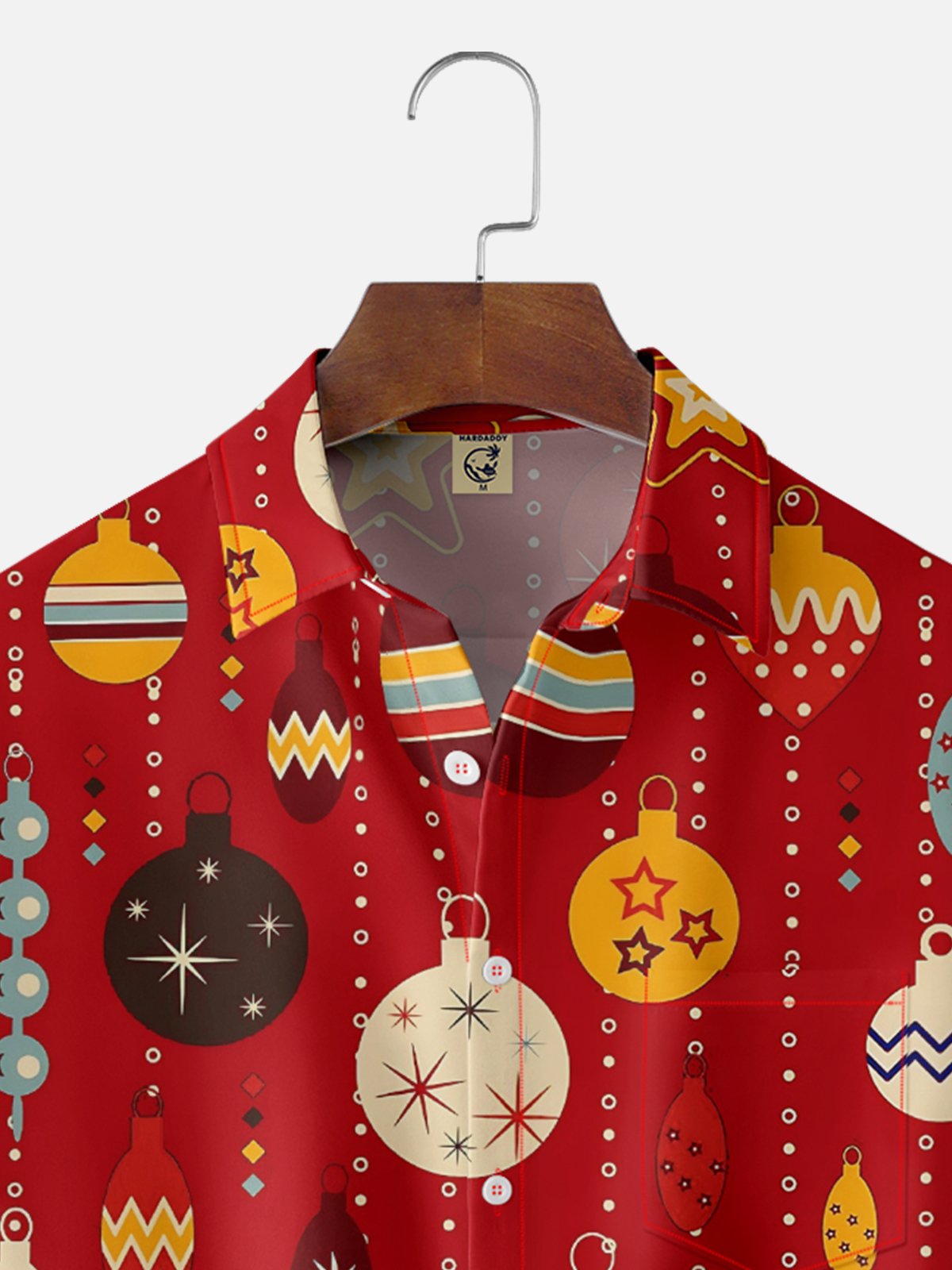 Moisture-wicking Christmas Decorate Light Chest Pocket Casual Shirt