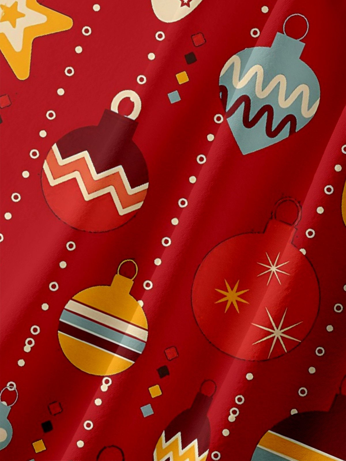 Moisture-wicking Christmas Decorate Light Chest Pocket Casual Shirt