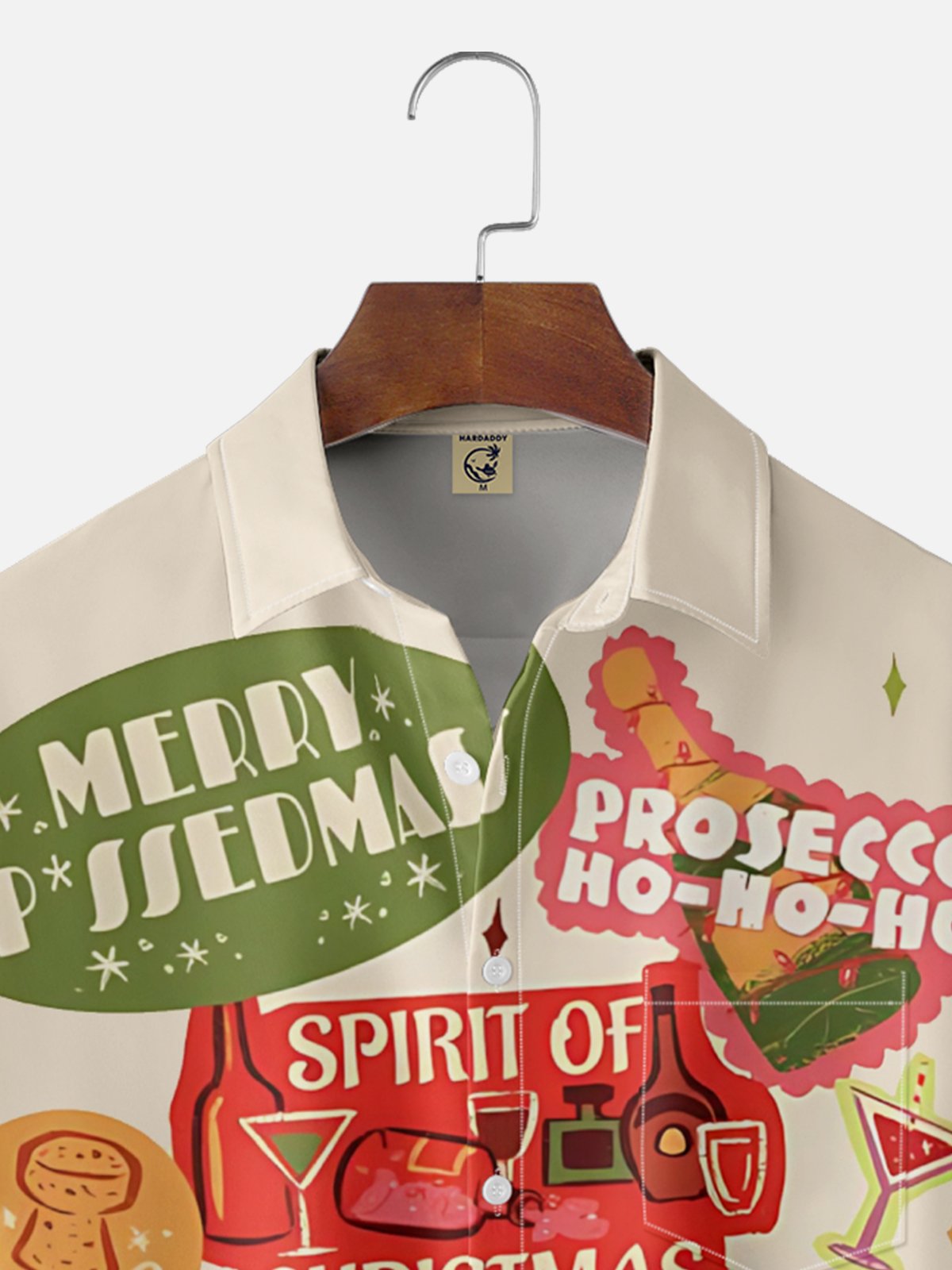 Moisture-wicking Christmas Geomatric Cocktail Chest Pocket Casual Shirt