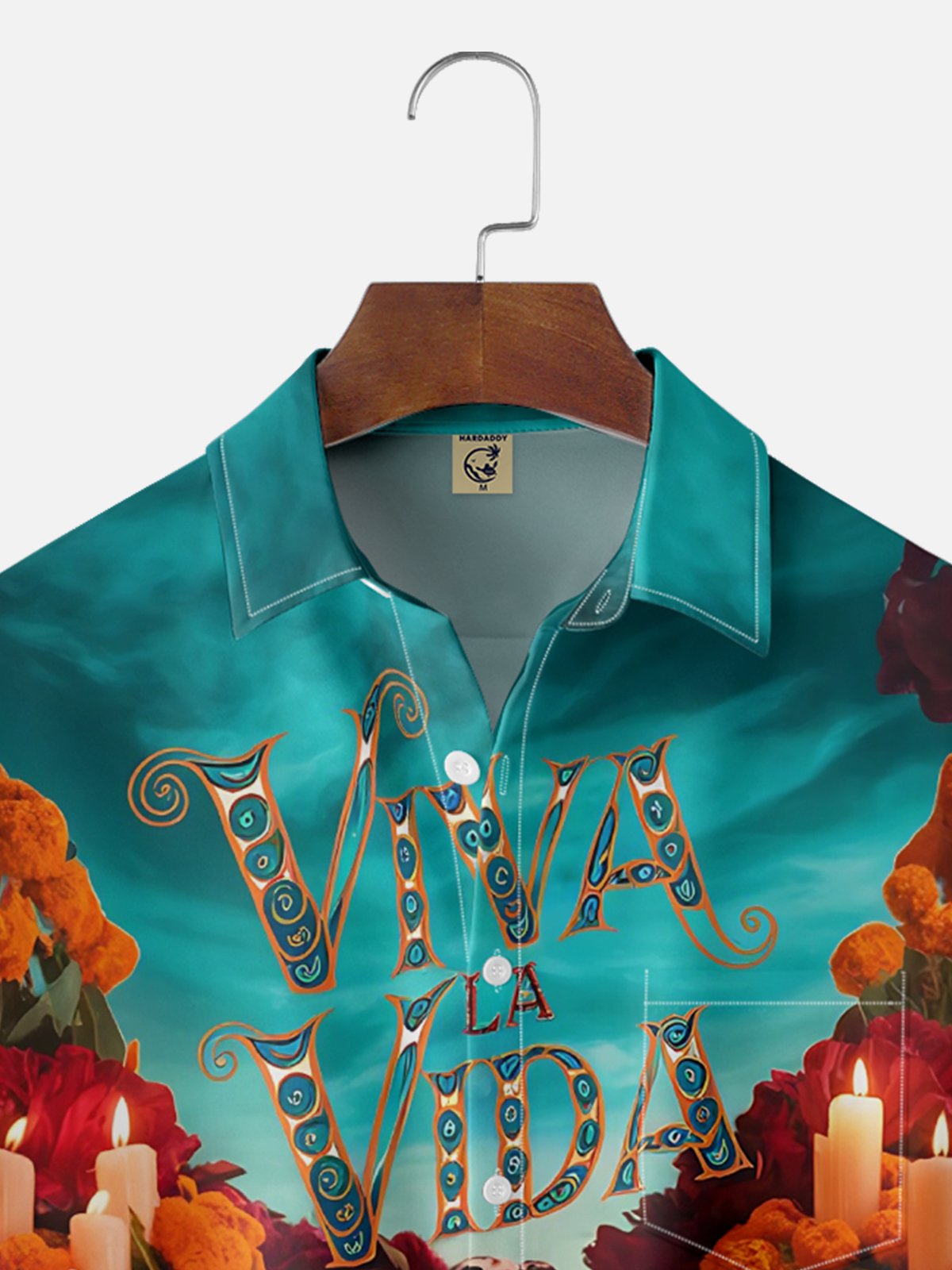 Moisture-wicking Day of the Dead Skull Art Chest Pocket Casual Shirt