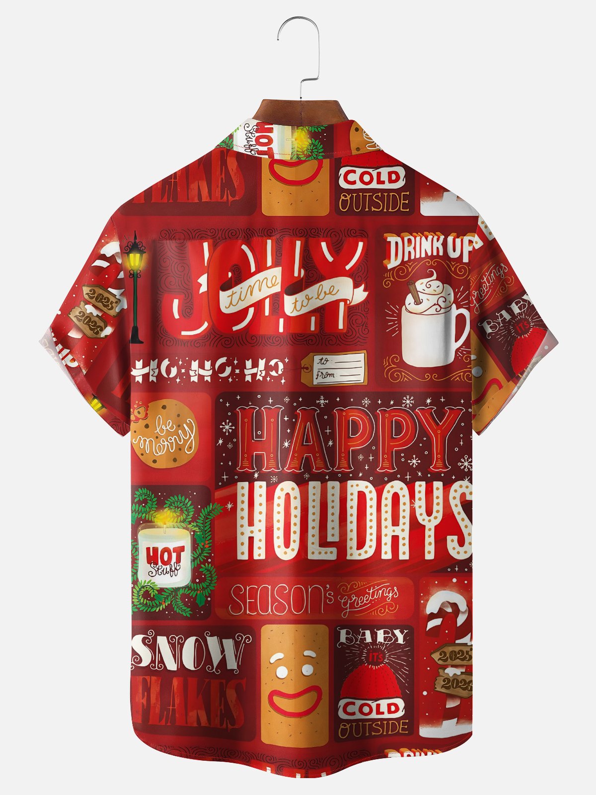 Moisture-wicking Christmas Chest Pocket Casual Shirt