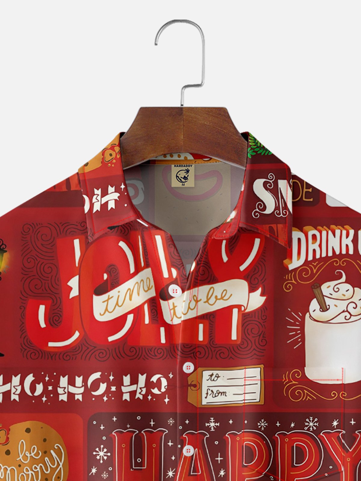 Moisture-wicking Christmas Chest Pocket Casual Shirt