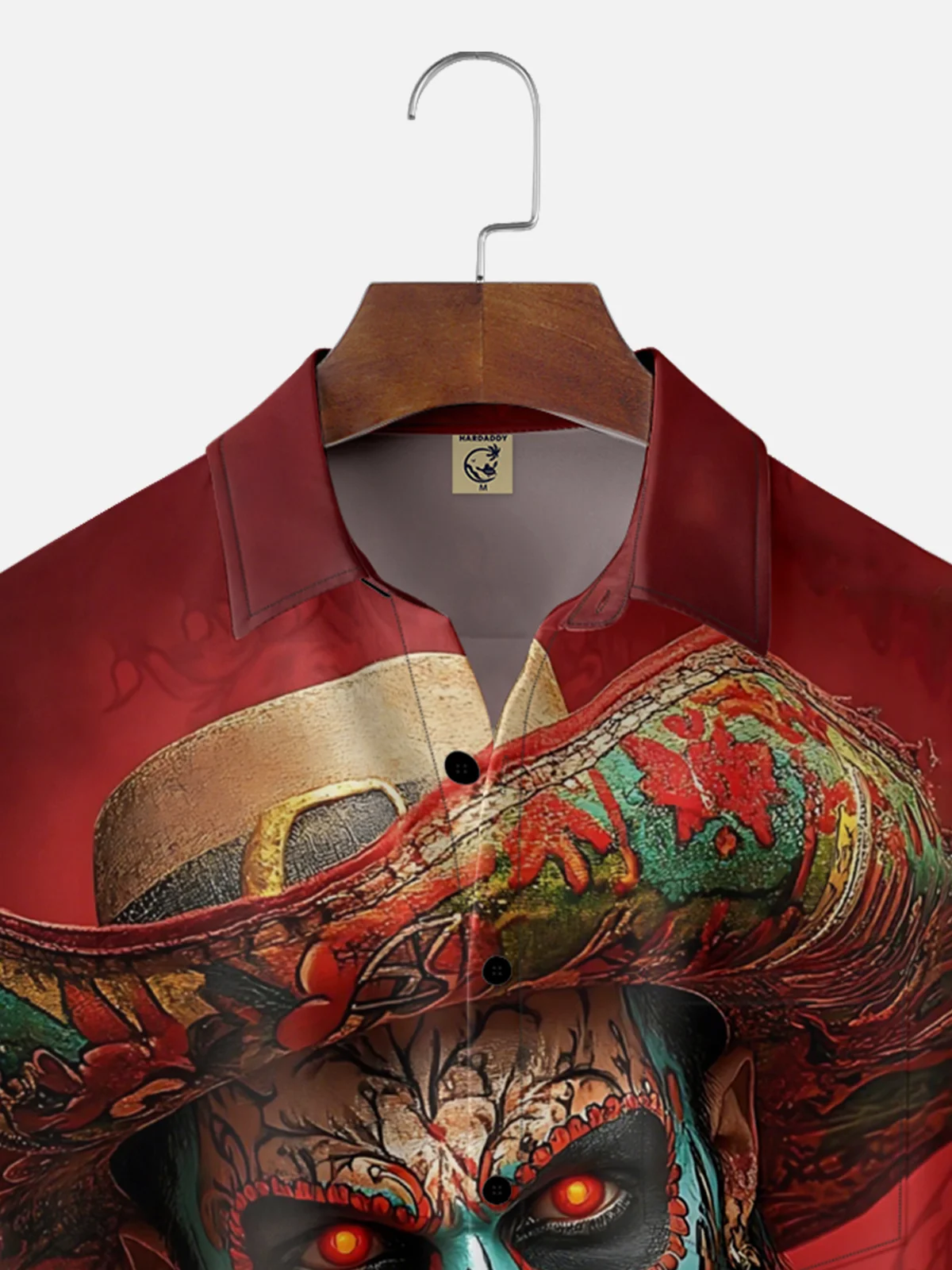 Moisture-wicking Day of the Dead Skull Art Chest Pocket Casual Shirt