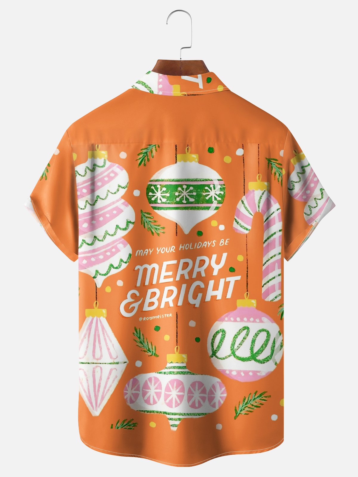 Moisture-wicking Mid Century Bright Christmas Chest Pocket Casual Shirt