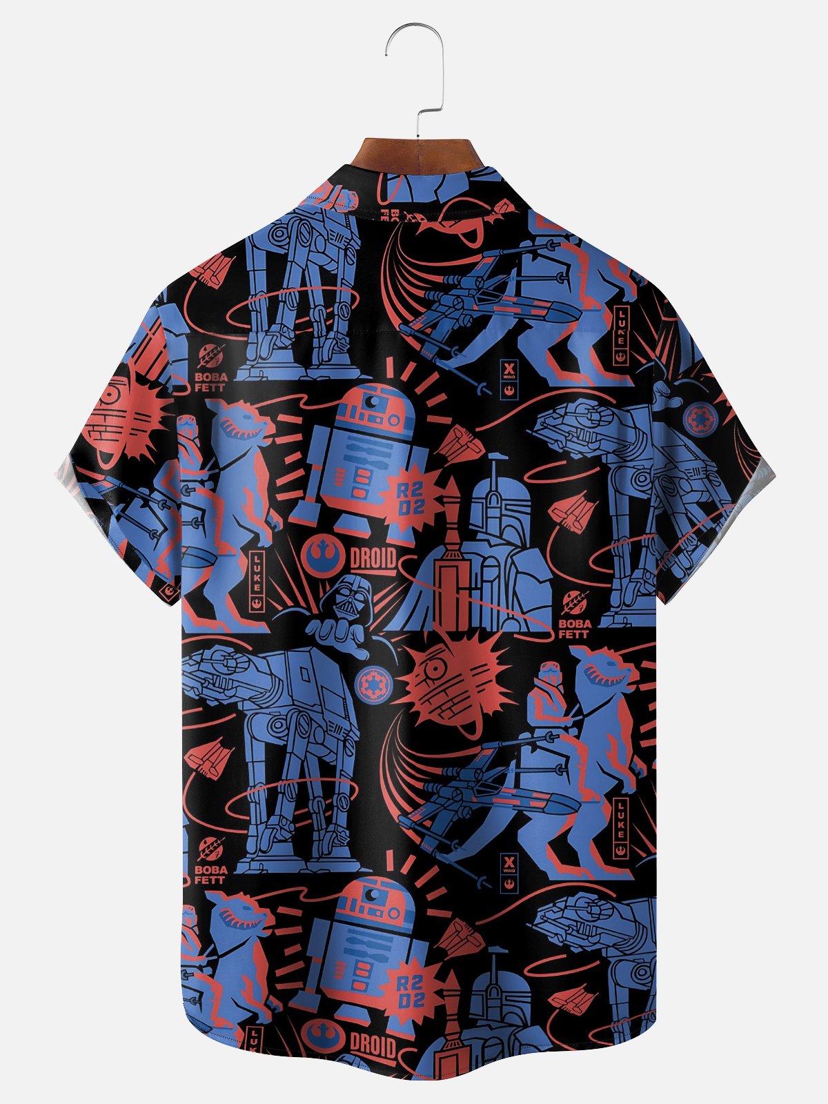 Moisture-wicking Droid Star Art Wars Chest Pocket Casual Shirt