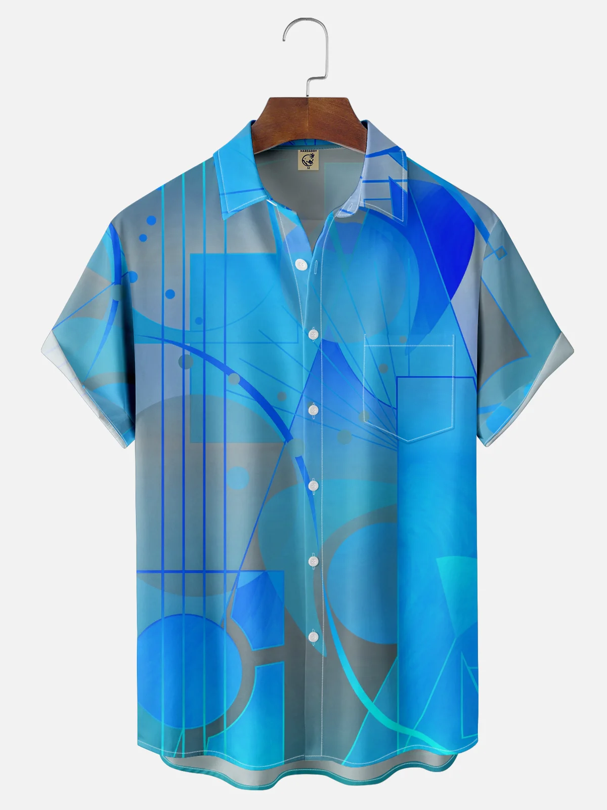 Hardaddy X Clemens Niewoehner Moisture-wicking Geomatric Chest Pocket Casual Shirt