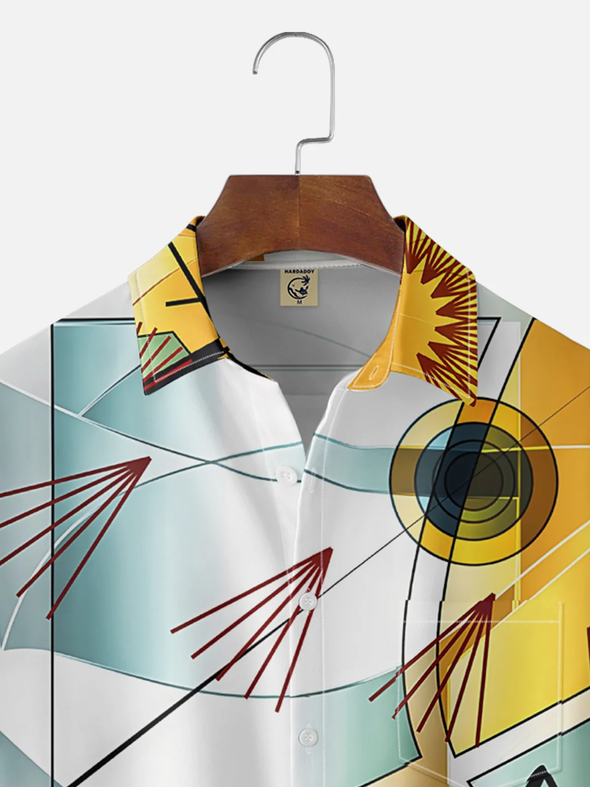 Hardaddy x Clemens Niewoehner Moisture-wicking Abstract Geometric Art Chest Pocket Casual Shirt