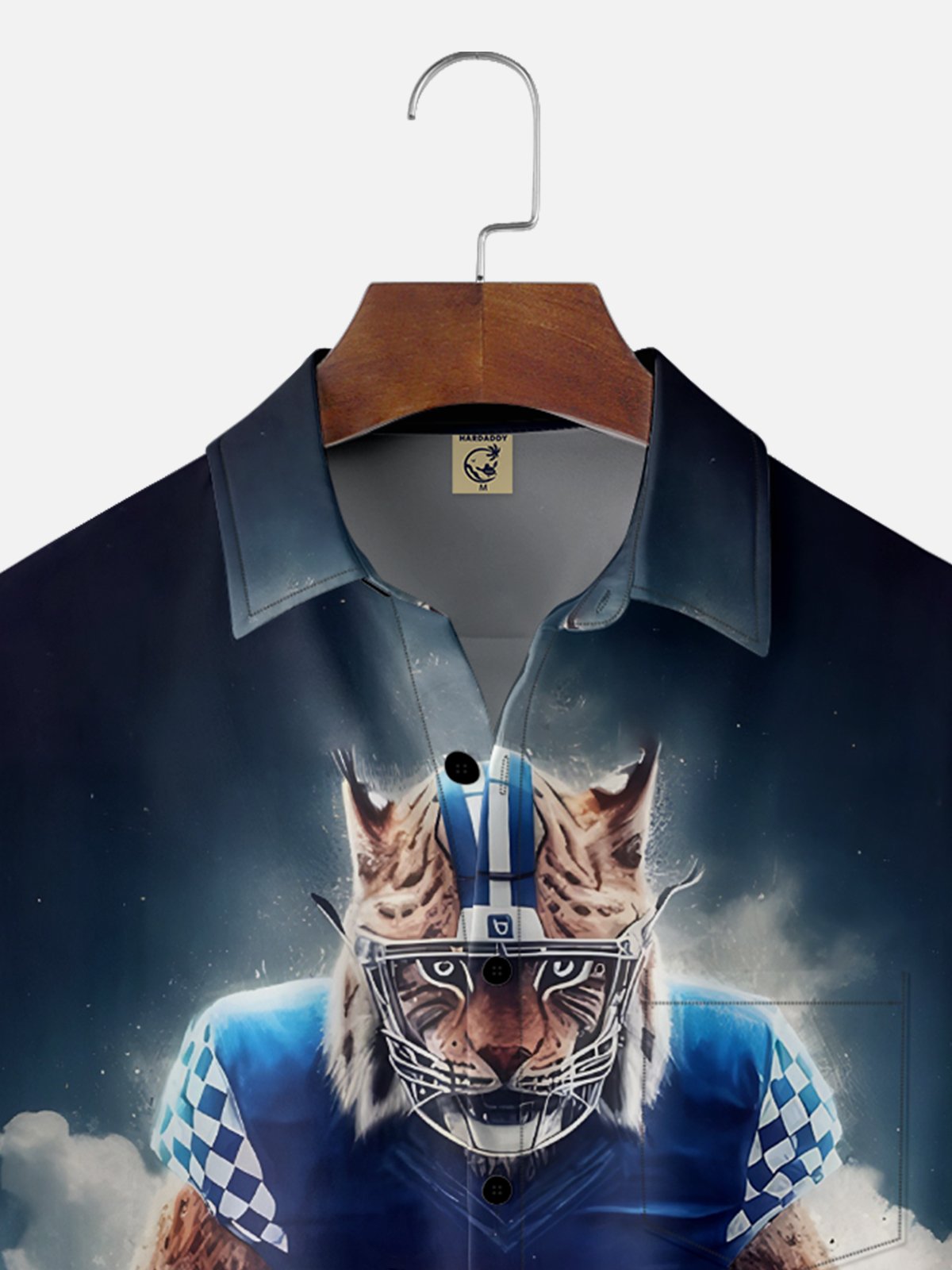Moisture-wicking American Football Kentucky Art Wildcats Chest Pocket Casual Shirt