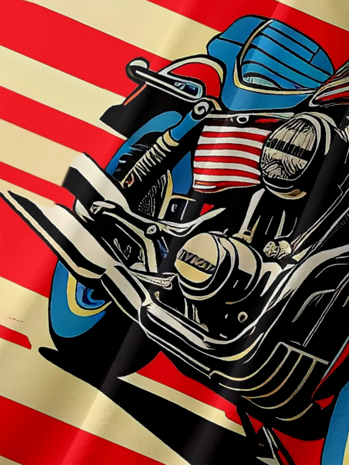 Moisture-wicking American Flag Western Motorcycle Chest Pocket Casual Shirt