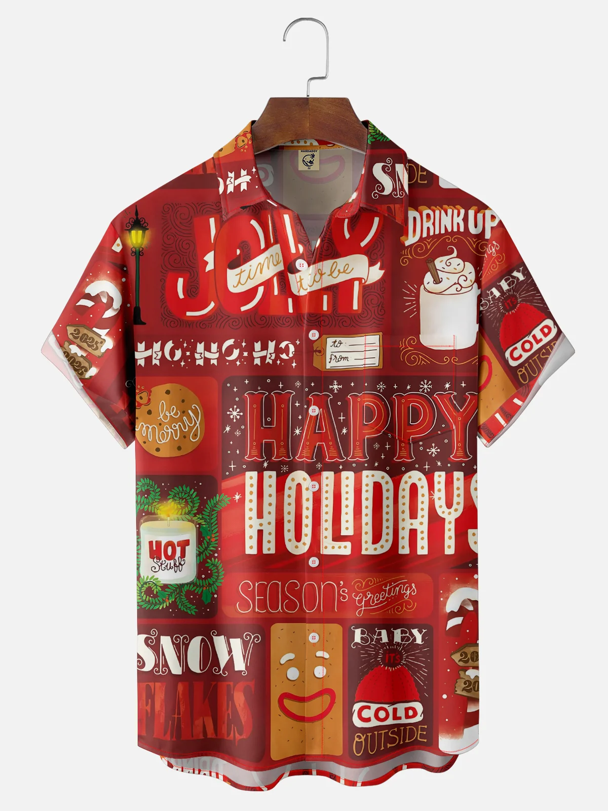 Moisture-wicking Christmas Chest Pocket Casual Shirt