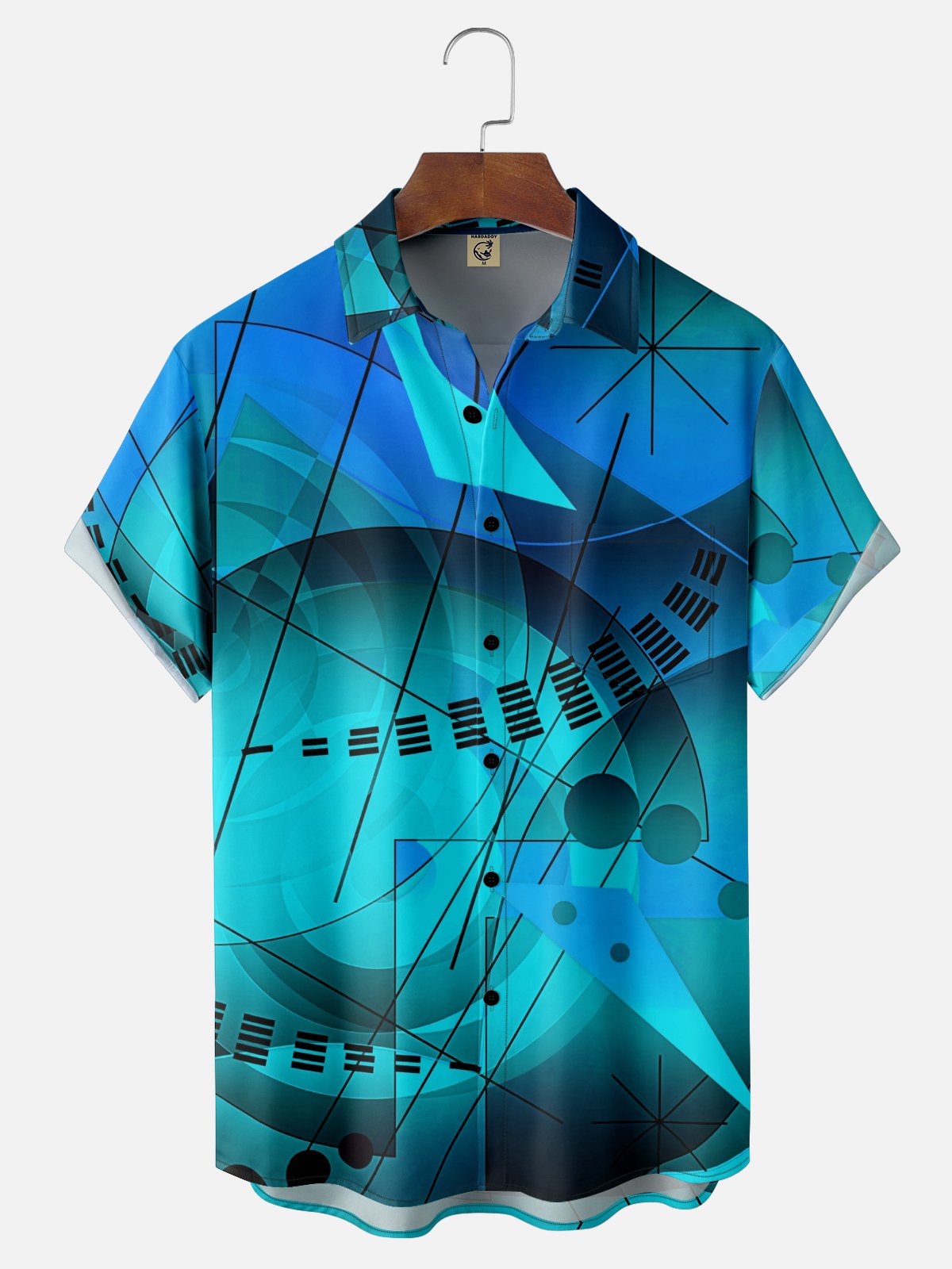 Hardaddy X Clemens Niewoehner Moisture-wicking Geomatric Chest Pocket Casual Shirt