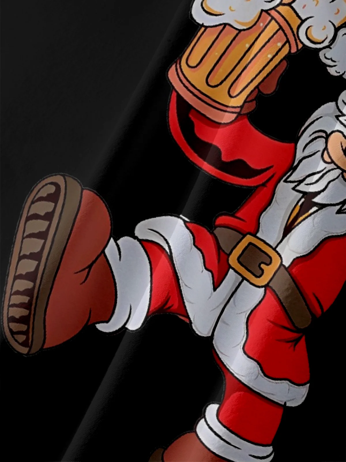 Moisture-wicking Christmas Santa Claus Beer Chest Pocket Bowling Casual Shirt